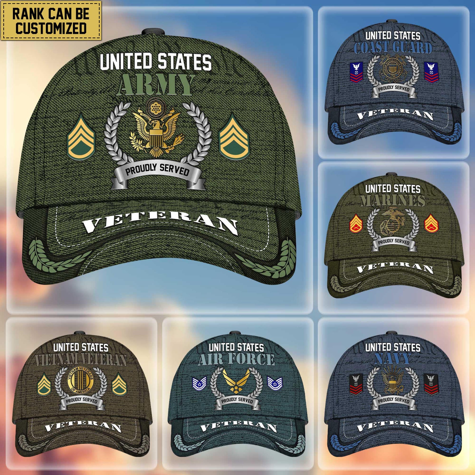 Premium Custom US Veterans Cap, Gifts For Dad, Gifts For Husband Veteran APHN190813