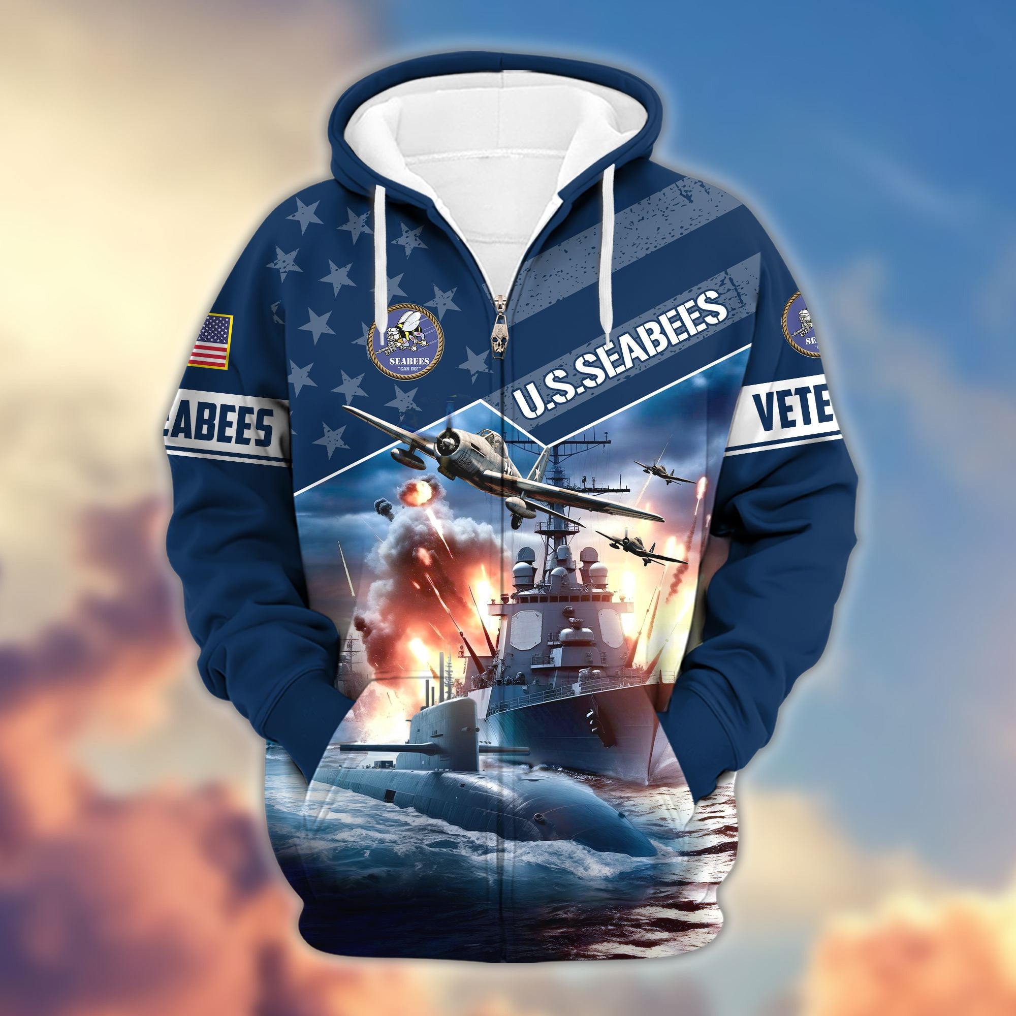 Premium Proudly Served US Veterans Zip Hoodie, Gifts For Veterans Day, Gifts For Dad, Gifts For Husband BPVC200801
