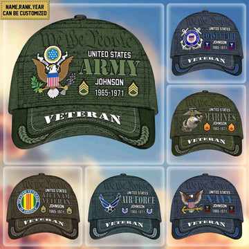 Premium Personalized Proudly Served US Veterans Cap, Gifts For Dad, Gifts For Husband Veteran APHN080811
