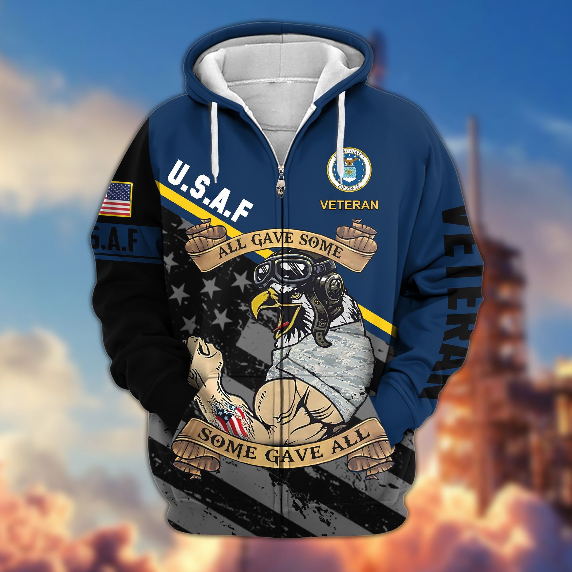 Premium All Gave Some Some Gave All US Veterans Zip Hoodie, Gifts For Veterans Day BPVC210801
