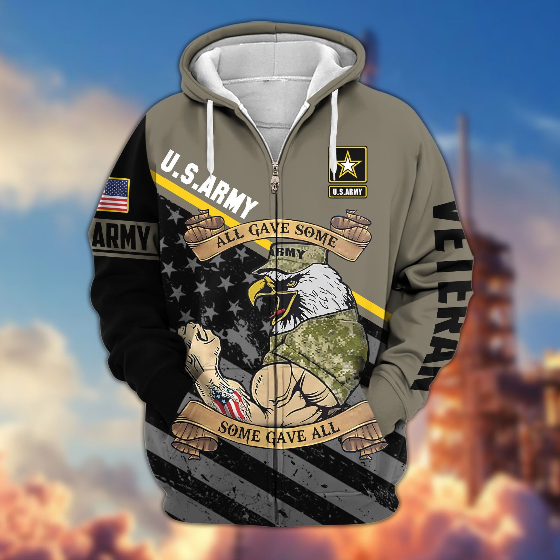 Premium All Gave Some Some Gave All US Veterans Zip Hoodie, Gifts For Veterans Day BPVC210801