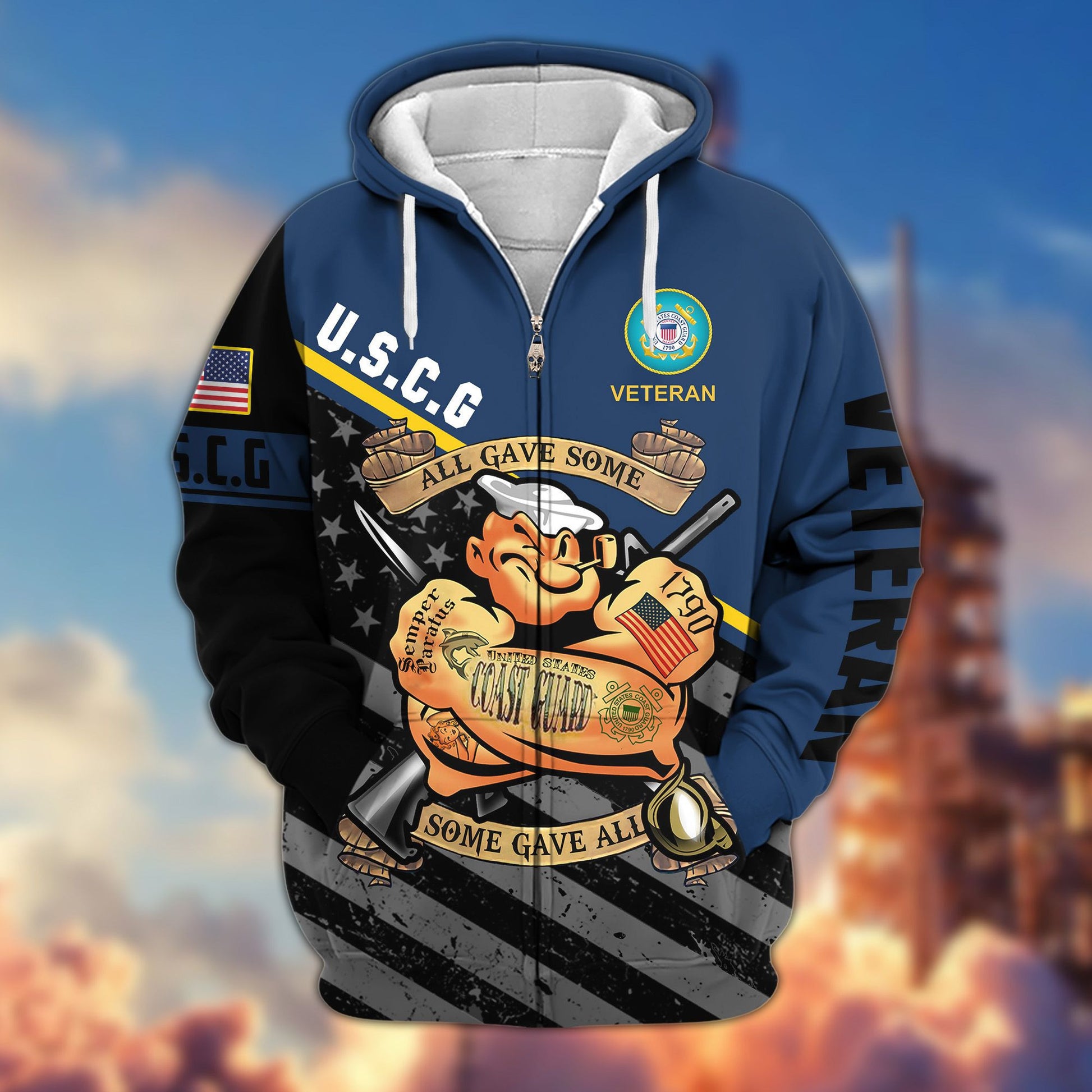 Premium All Gave Some Some Gave All US Veterans Zip Hoodie, Gifts For Veterans Day BPVC210801