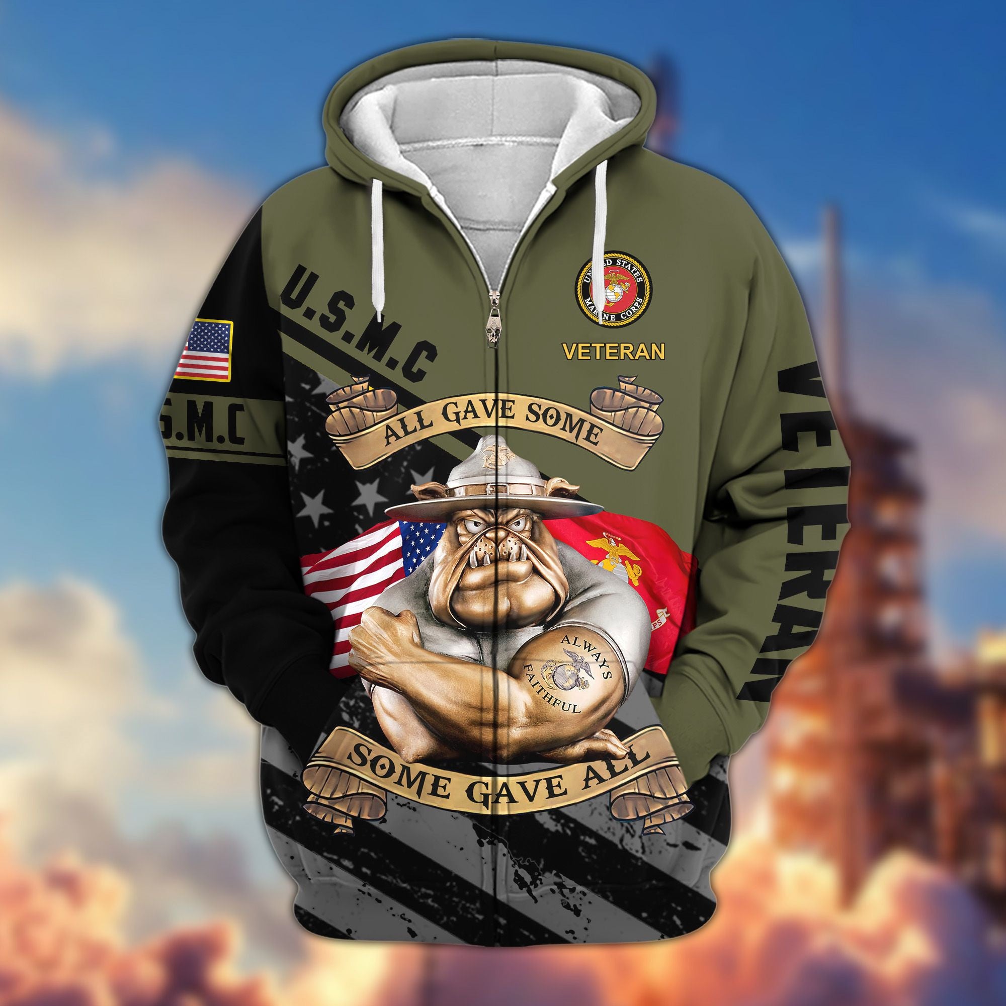 Premium All Gave Some Some Gave All US Veterans Zip Hoodie, Gifts For Veterans Day BPVC210801
