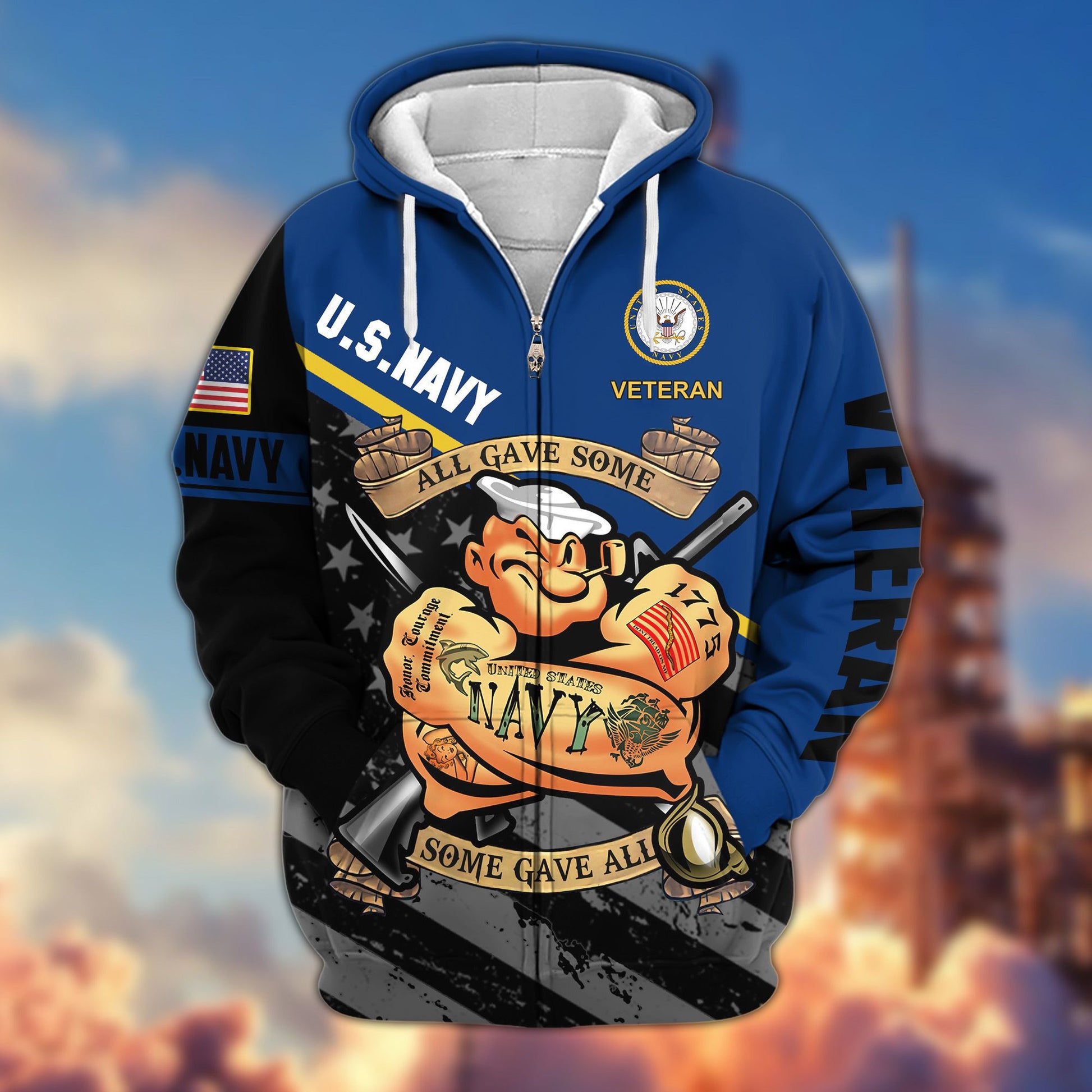 Premium All Gave Some Some Gave All US Veterans Zip Hoodie, Gifts For Veterans Day BPVC210801