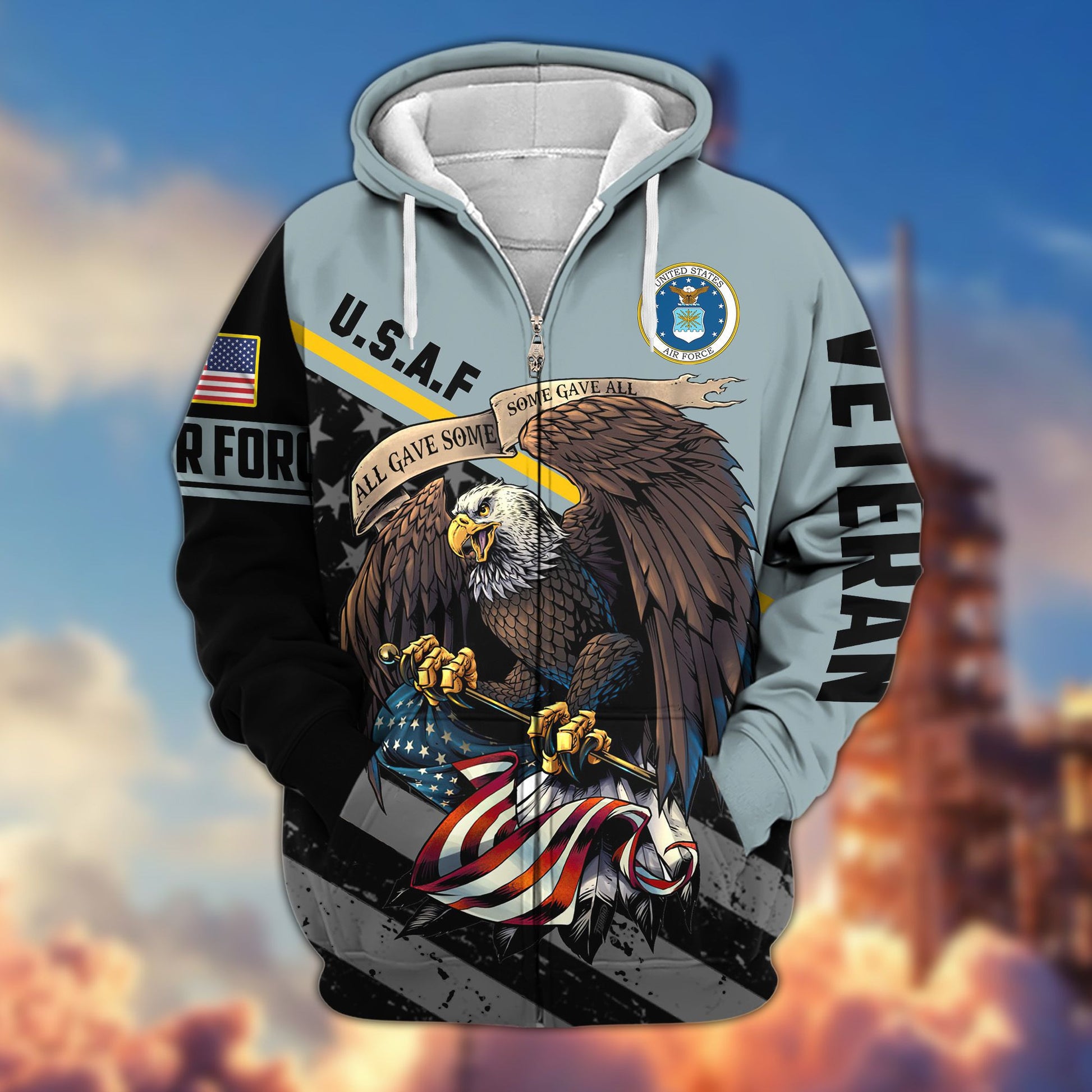 Premium All Gave Some Some Gave All US Veterans Zip Hoodie, Gifts For Veterans Day, Gifts For Dad, Gifts For Husband BPVC210802