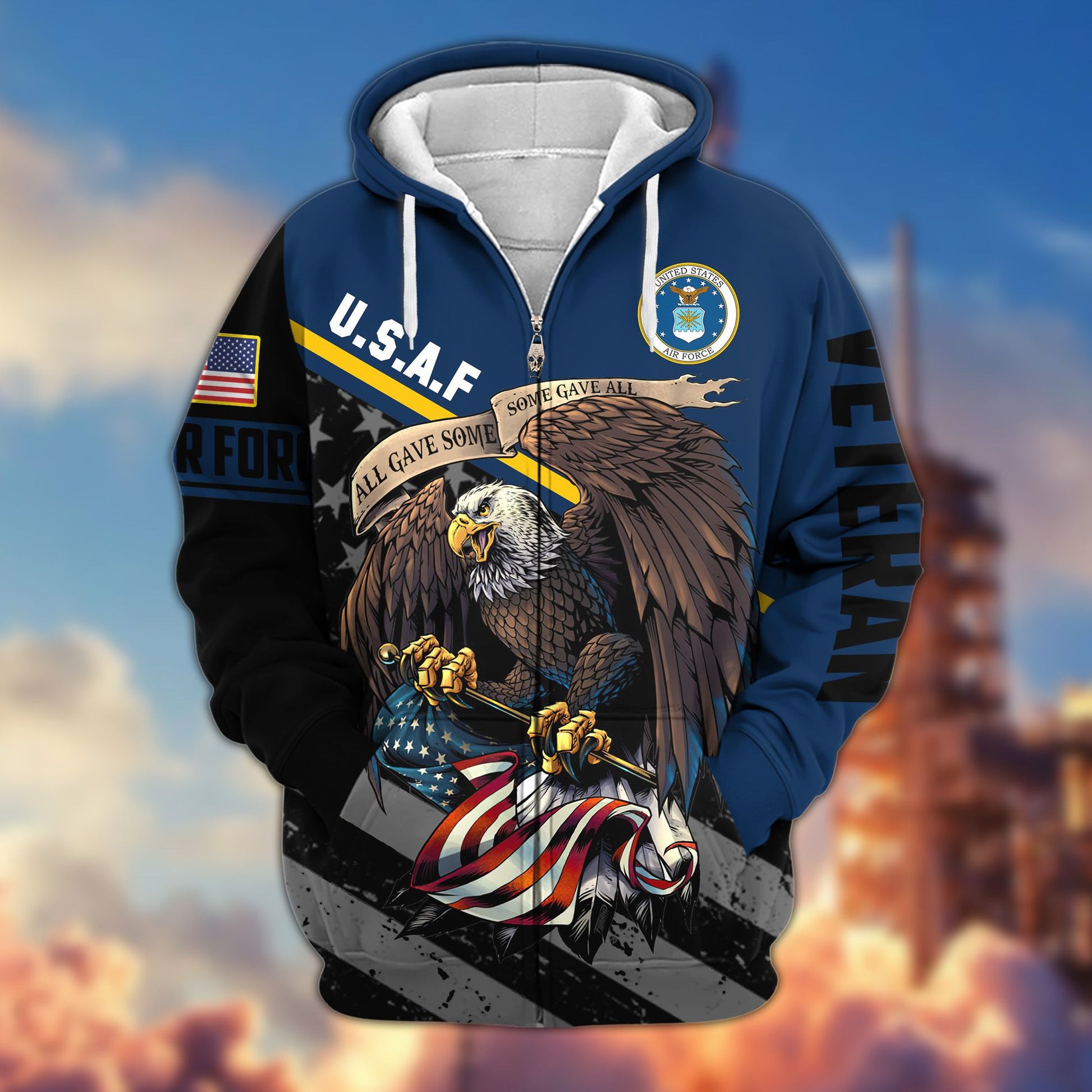 Premium All Gave Some Some Gave All US Veterans Zip Hoodie, Gifts For Veterans Day, Gifts For Dad, Gifts For Husband BPVC210802