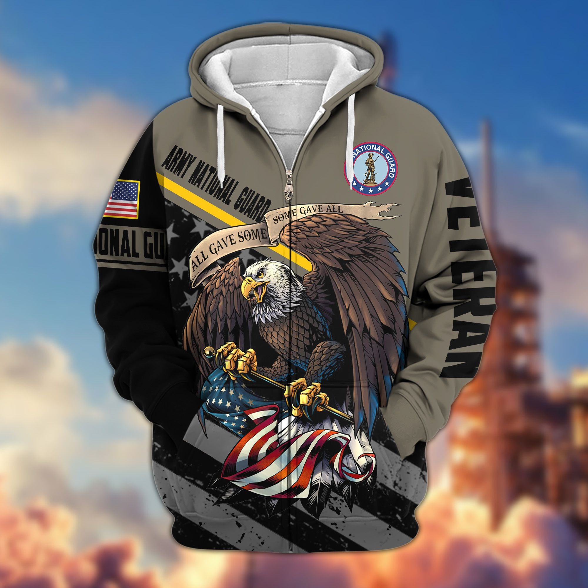 Premium All Gave Some Some Gave All US Veterans Zip Hoodie, Gifts For Veterans Day, Gifts For Dad, Gifts For Husband BPVC210802