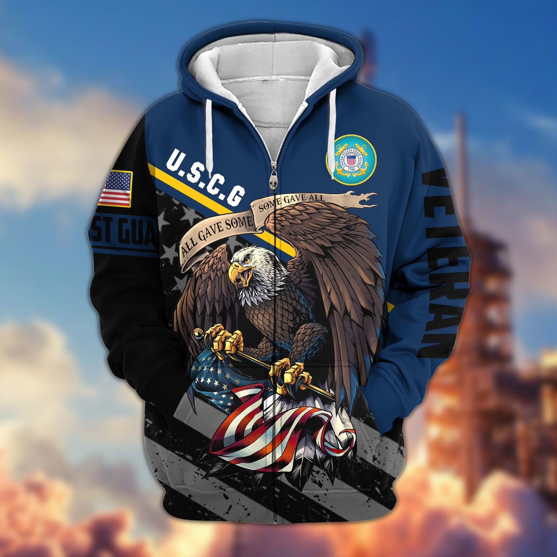 Premium All Gave Some Some Gave All US Veterans Zip Hoodie, Gifts For Veterans Day, Gifts For Dad, Gifts For Husband BPVC210802
