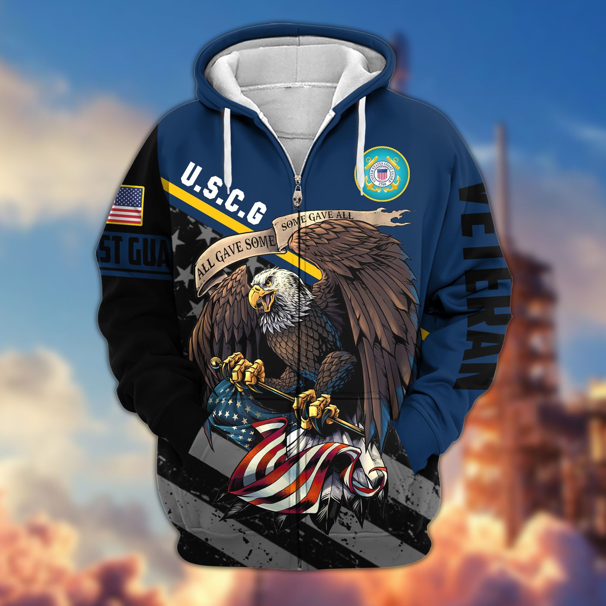 Premium All Gave Some Some Gave All US Veterans Zip Hoodie, Gifts For Veterans Day, Gifts For Dad, Gifts For Husband BPVC210802