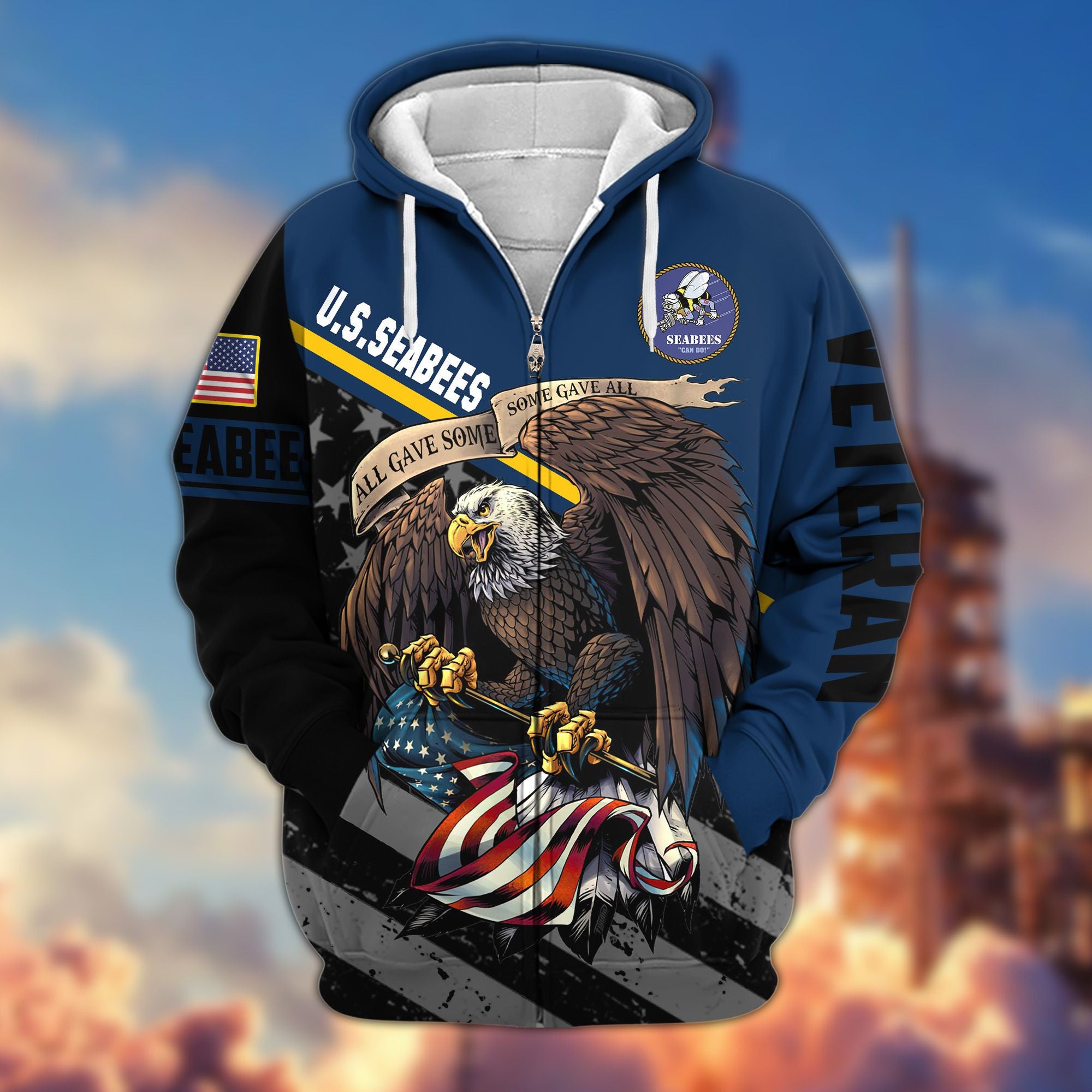 Premium All Gave Some Some Gave All US Veterans Zip Hoodie, Gifts For Veterans Day, Gifts For Dad, Gifts For Husband BPVC210802