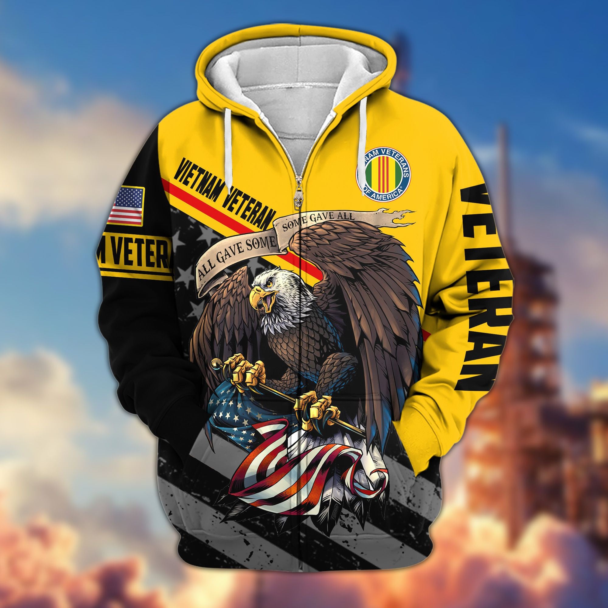 Premium All Gave Some Some Gave All US Veterans Zip Hoodie, Gifts For Veterans Day, Gifts For Dad, Gifts For Husband BPVC210802