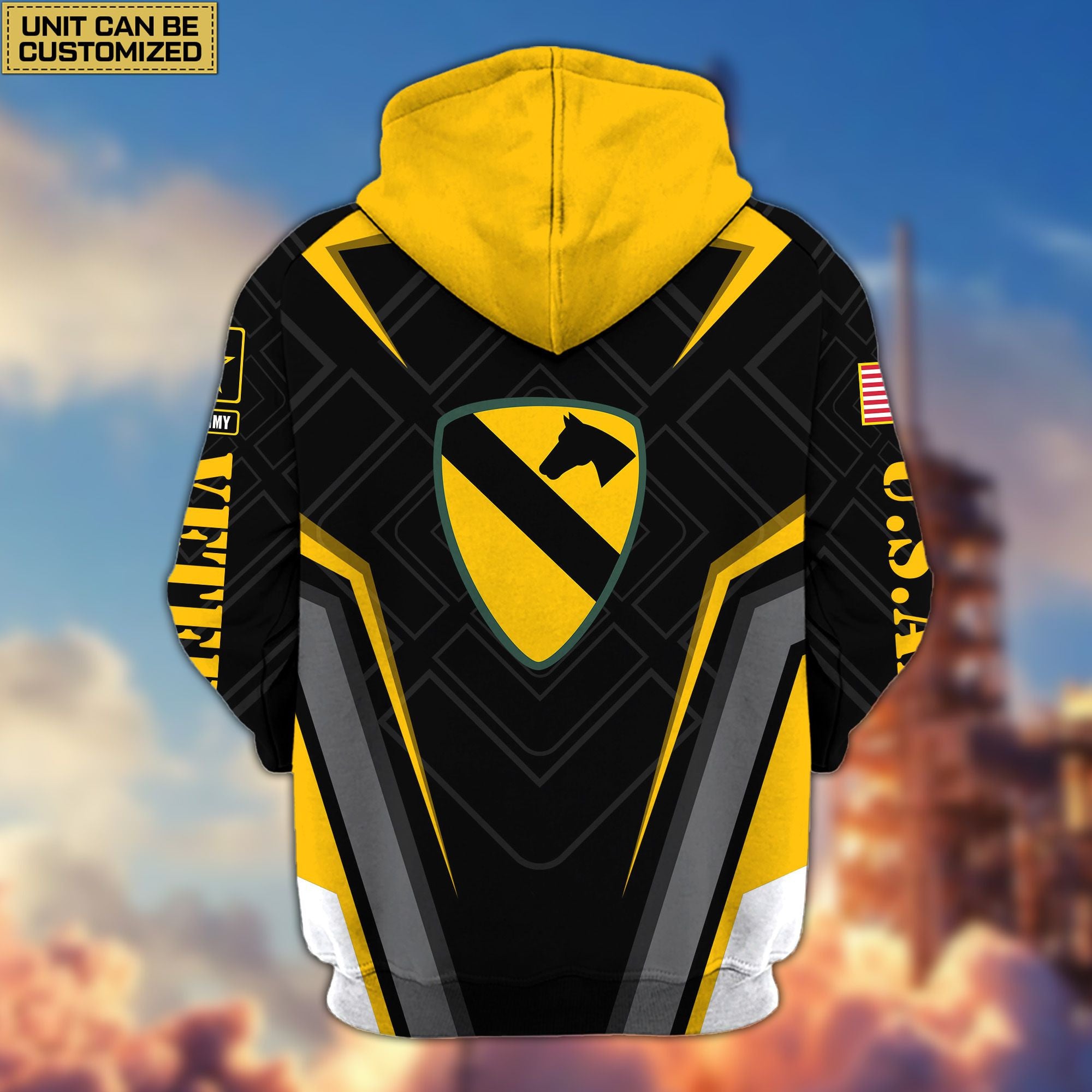 Premium Custom Unit US Veterans Zip Hoodie, Gifts For Veterans Day, Gifts For Dad, Gifts For Husband BPVC230801