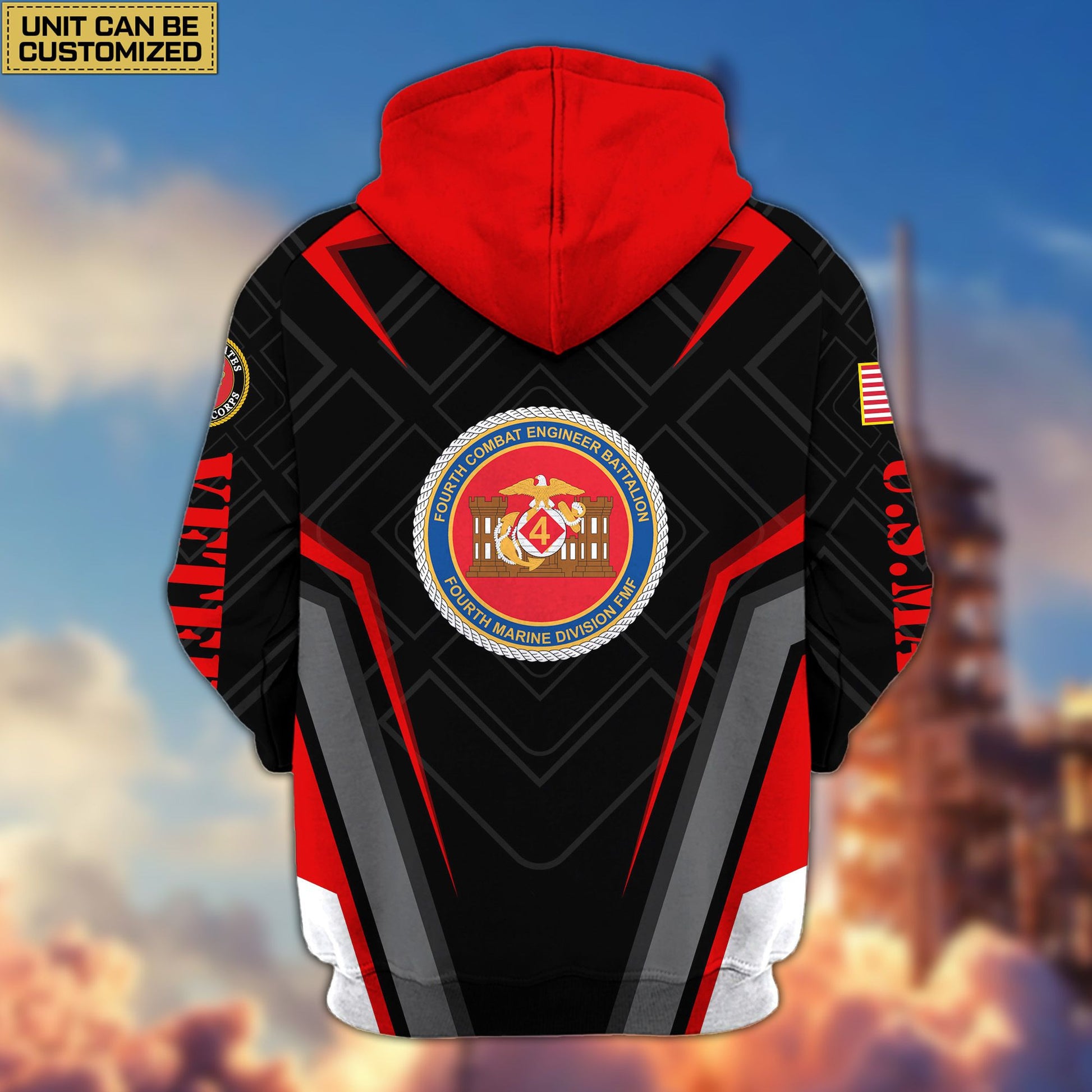 Premium Custom Unit US Veterans Zip Hoodie, Gifts For Veterans Day, Gifts For Dad, Gifts For Husband BPVC230801