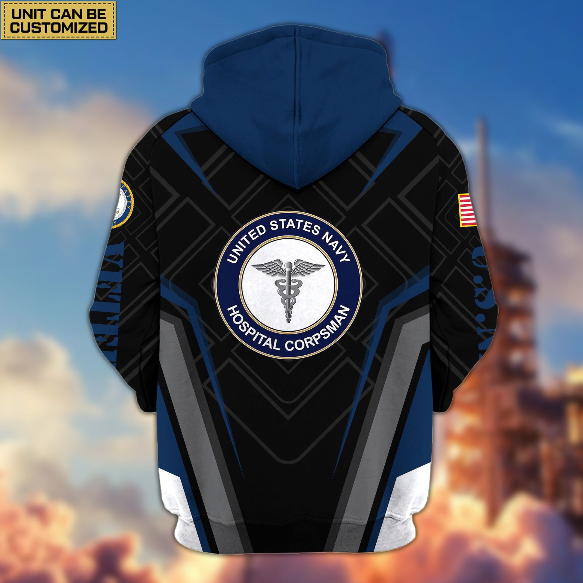 Premium Custom Unit US Veterans Zip Hoodie, Gifts For Veterans Day, Gifts For Dad, Gifts For Husband BPVC230801