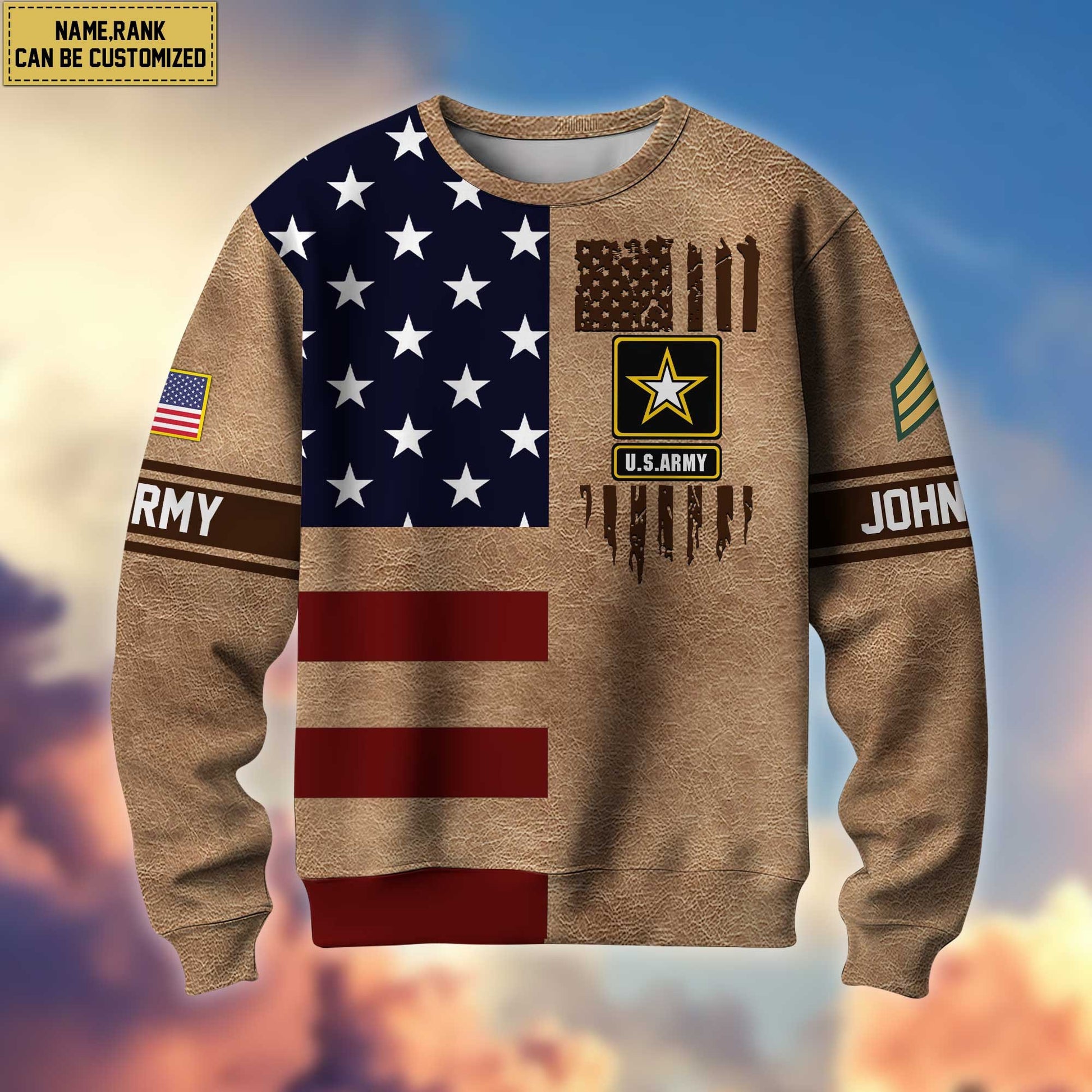 Premium Custom Name And Rank US Veterans Sweatshirt, Gifts For Veterans Day, Gifts For Dad, Gifts For Husband APHN230813