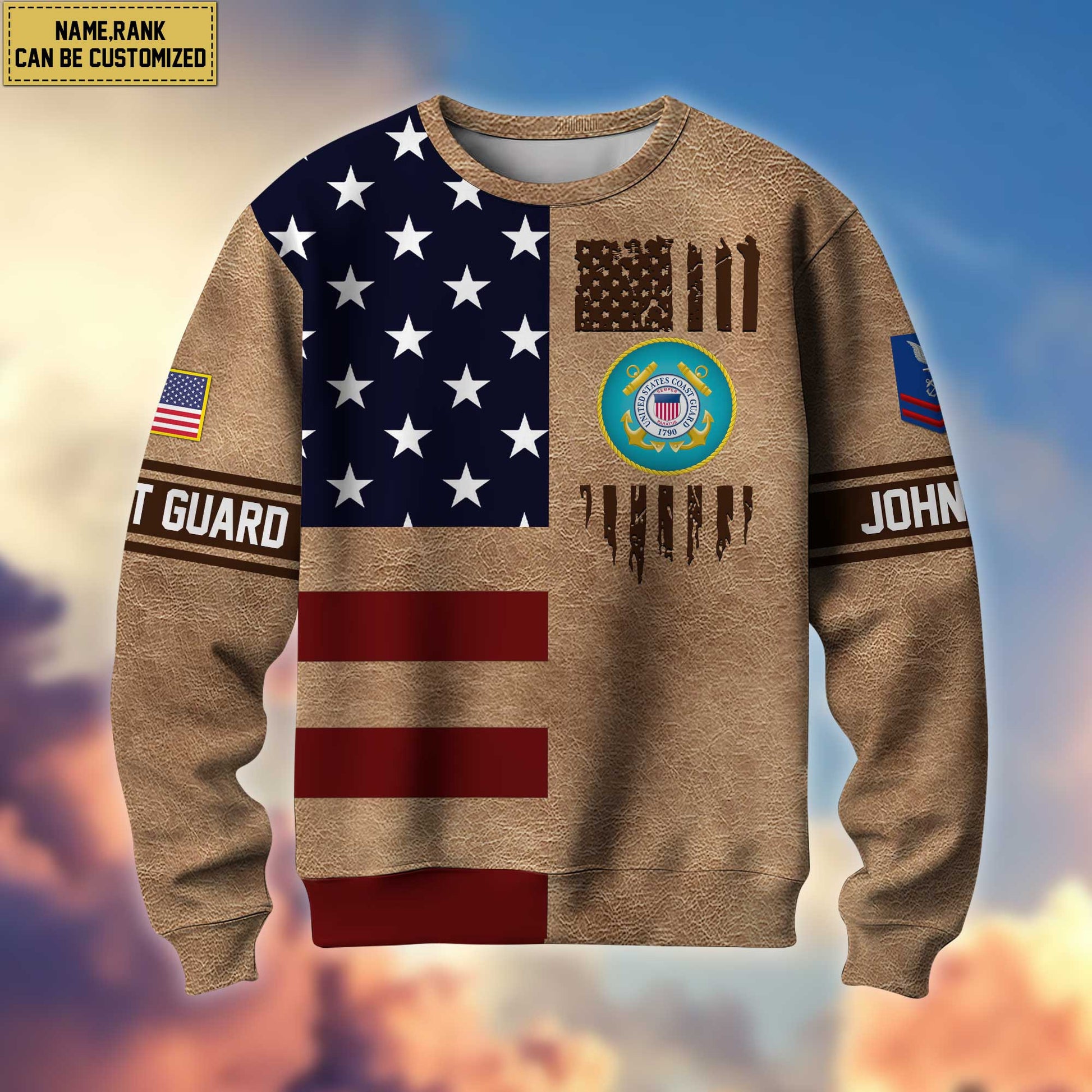 Premium Custom Name And Rank US Veterans Sweatshirt, Gifts For Veterans Day, Gifts For Dad, Gifts For Husband APHN230813