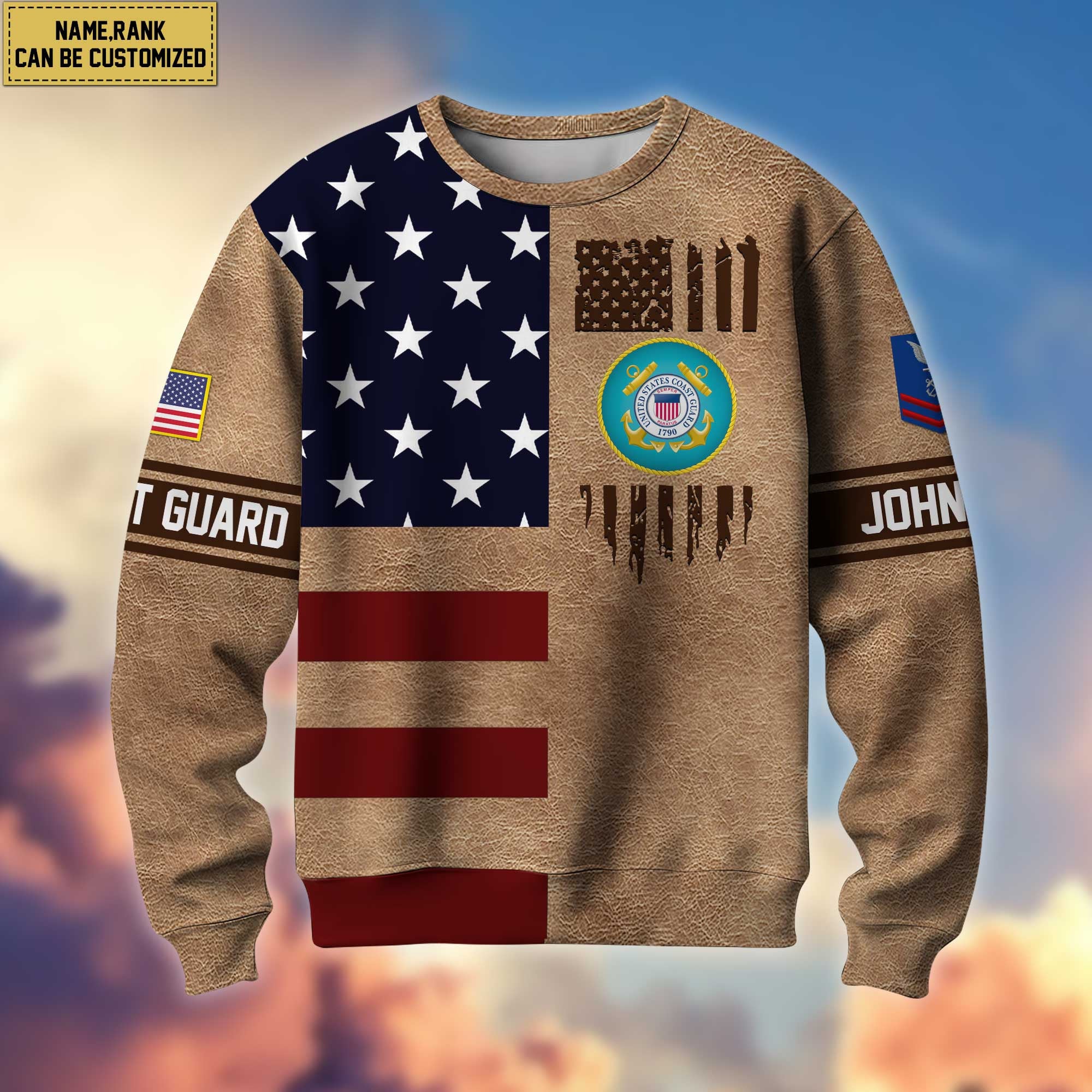 Premium Custom Name And Rank US Veterans Sweatshirt, Gifts For Veterans Day, Gifts For Dad, Gifts For Husband APHN230813