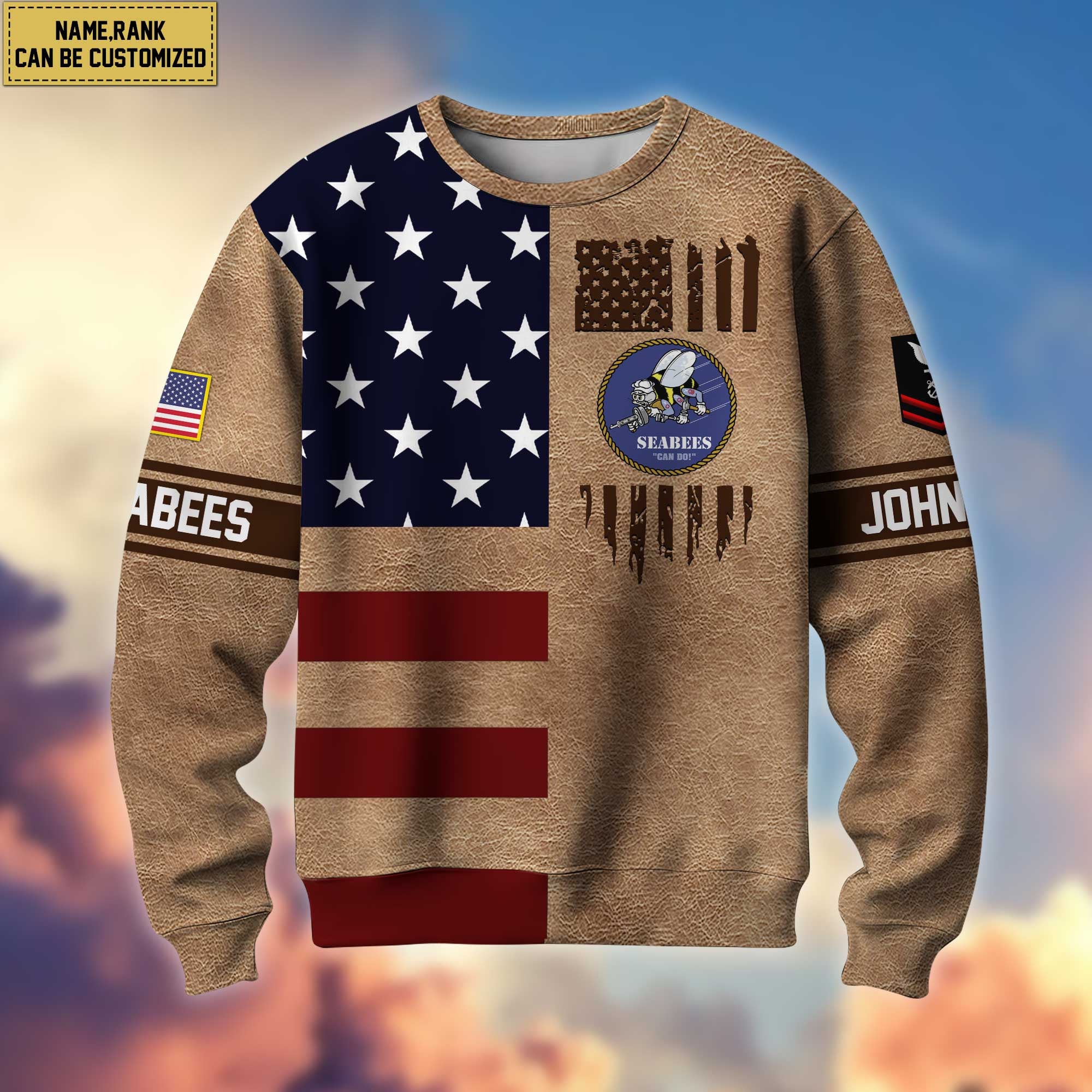 Premium Custom Name And Rank US Veterans Sweatshirt, Gifts For Veterans Day, Gifts For Dad, Gifts For Husband APHN230813