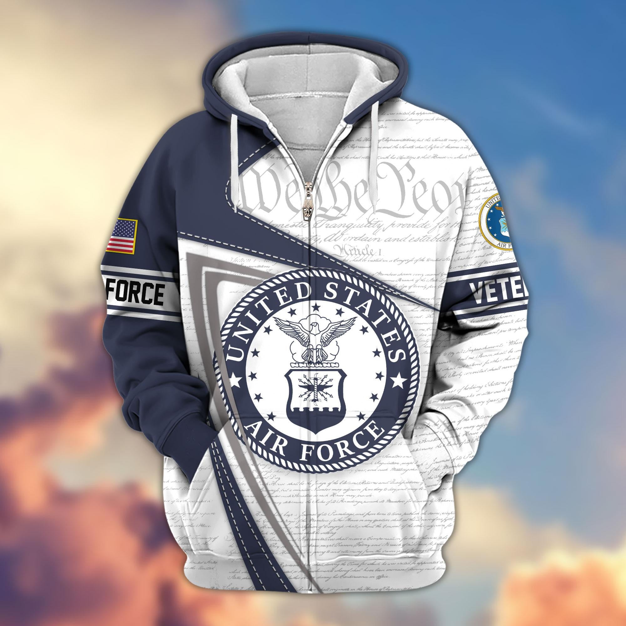 Premium Proudly Served US Veterans Zip Hoodie, Gifts For Veterans Day, Gifts For Dad, Gifts For Husband APHN220811