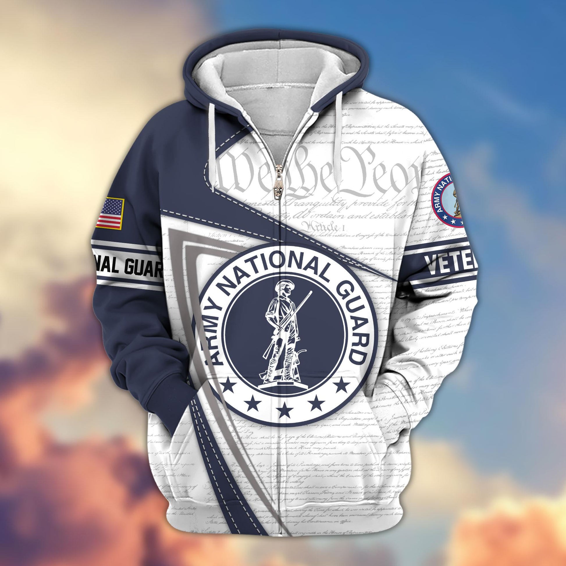 Premium Proudly Served US Veterans Zip Hoodie, Gifts For Veterans Day, Gifts For Dad, Gifts For Husband APHN220811