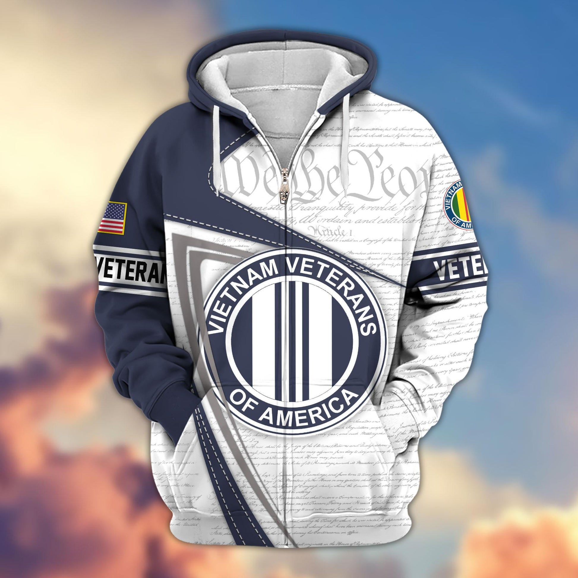 Premium Proudly Served US Veterans Zip Hoodie, Gifts For Veterans Day, Gifts For Dad, Gifts For Husband APHN220811