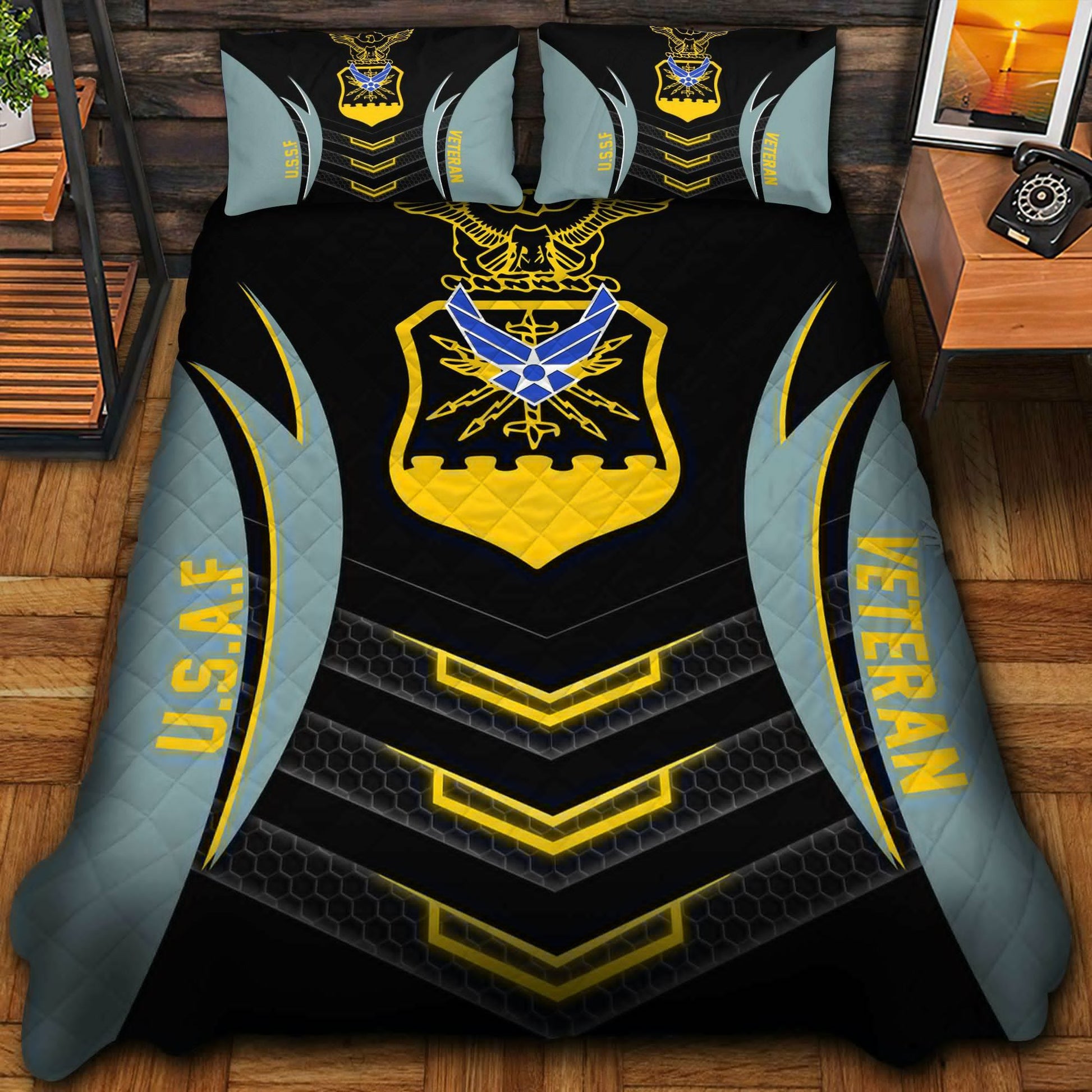 Premium US Veterans Bedding Set, Gifts For Veterans Day, Gifts For Dad, Gifts For Husband APHN210813