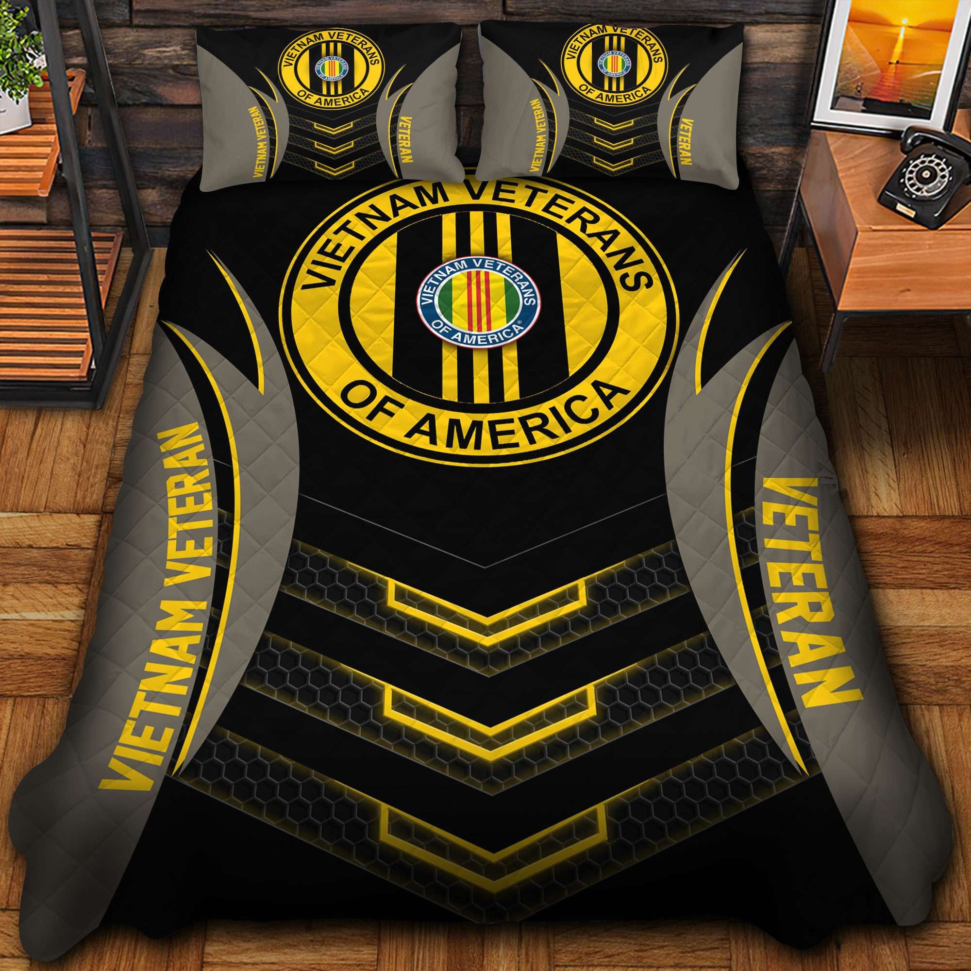 Premium US Veterans Bedding Set, Gifts For Veterans Day, Gifts For Dad, Gifts For Husband APHN210813