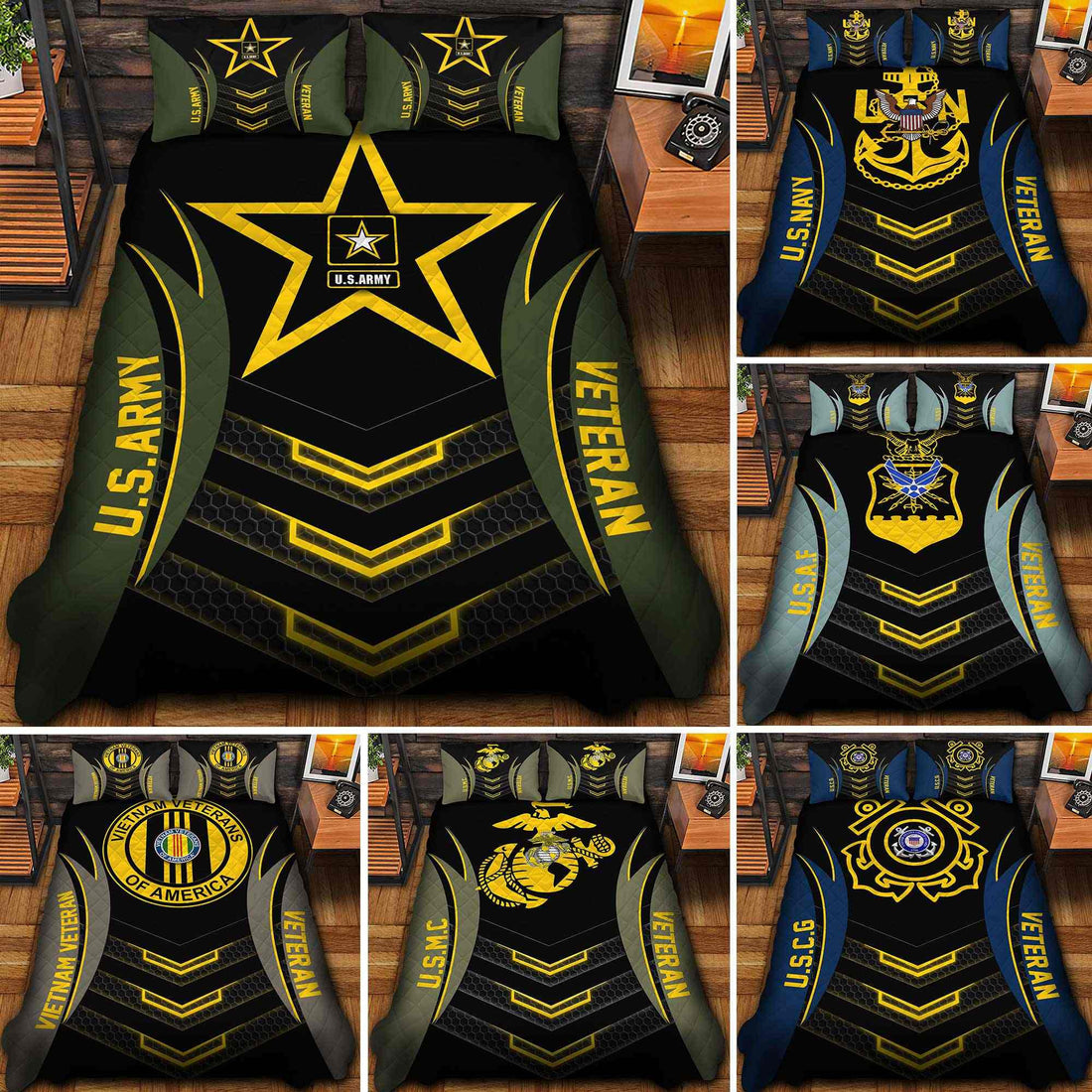 Premium US Veterans Bedding Set, Gifts For Veterans Day, Gifts For Dad, Gifts For Husband APHN210813