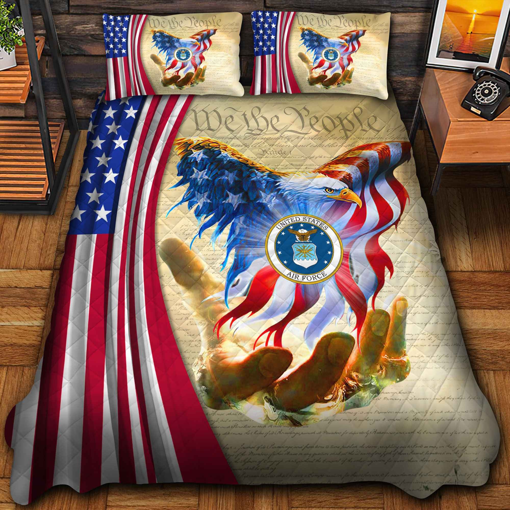 Premium American Pride US Veterans Bedding Set APHN290811, Gifts For US Veterans, Gifts For Veterans Day