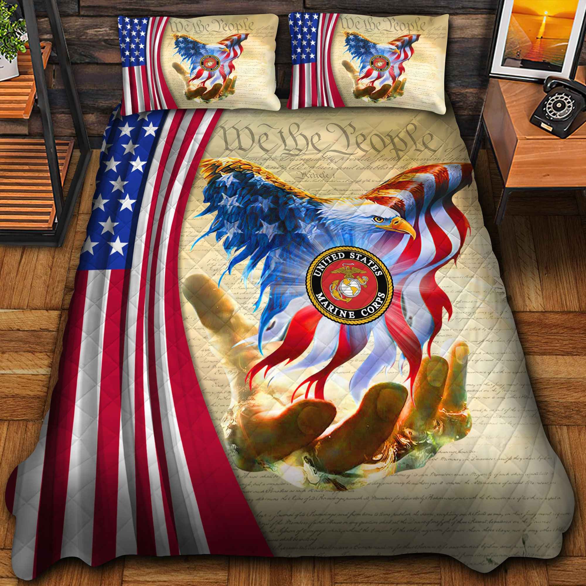 Premium American Pride US Veterans Bedding Set APHN290811, Gifts For US Veterans, Gifts For Veterans Day
