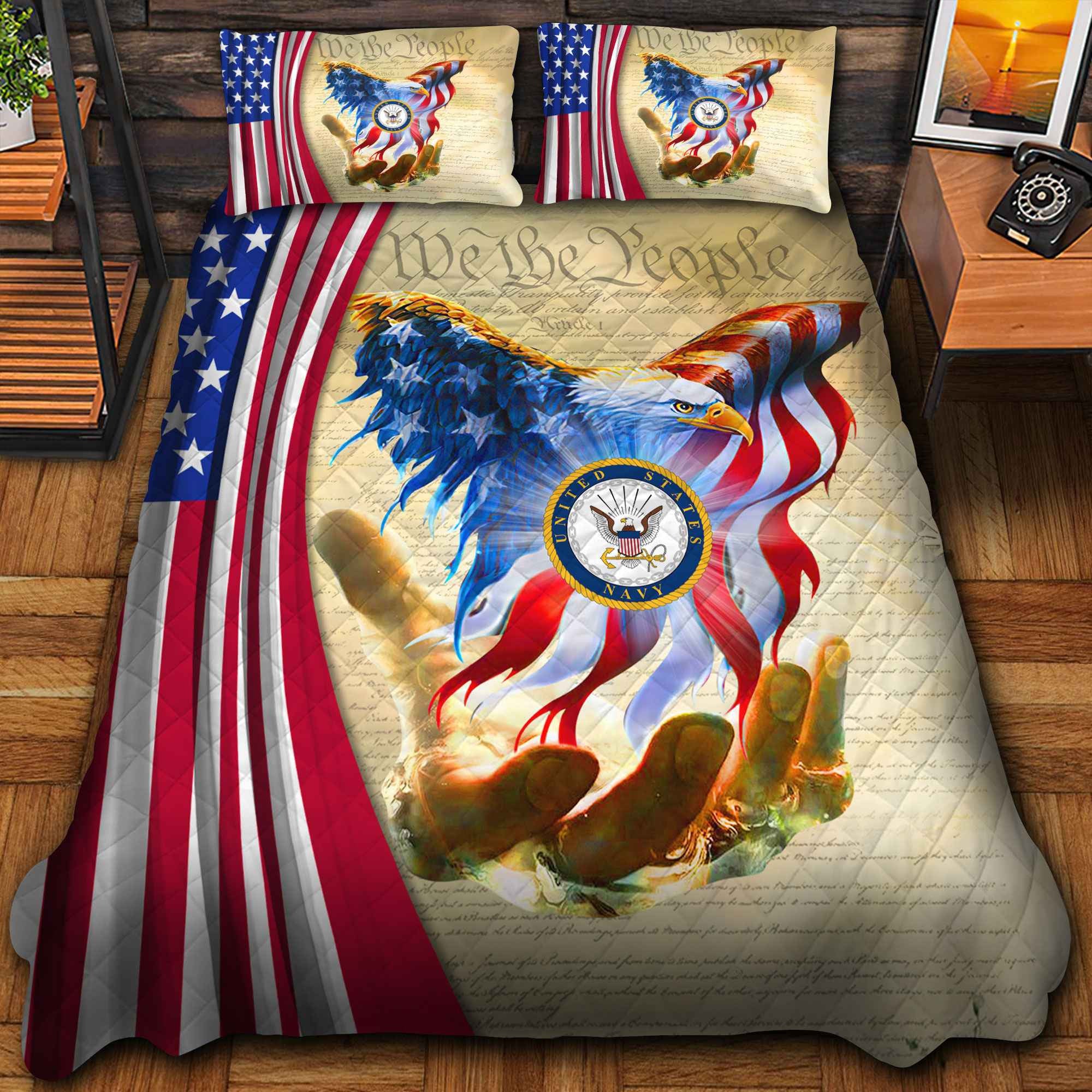 Premium American Pride US Veterans Bedding Set APHN290811, Gifts For US Veterans, Gifts For Veterans Day
