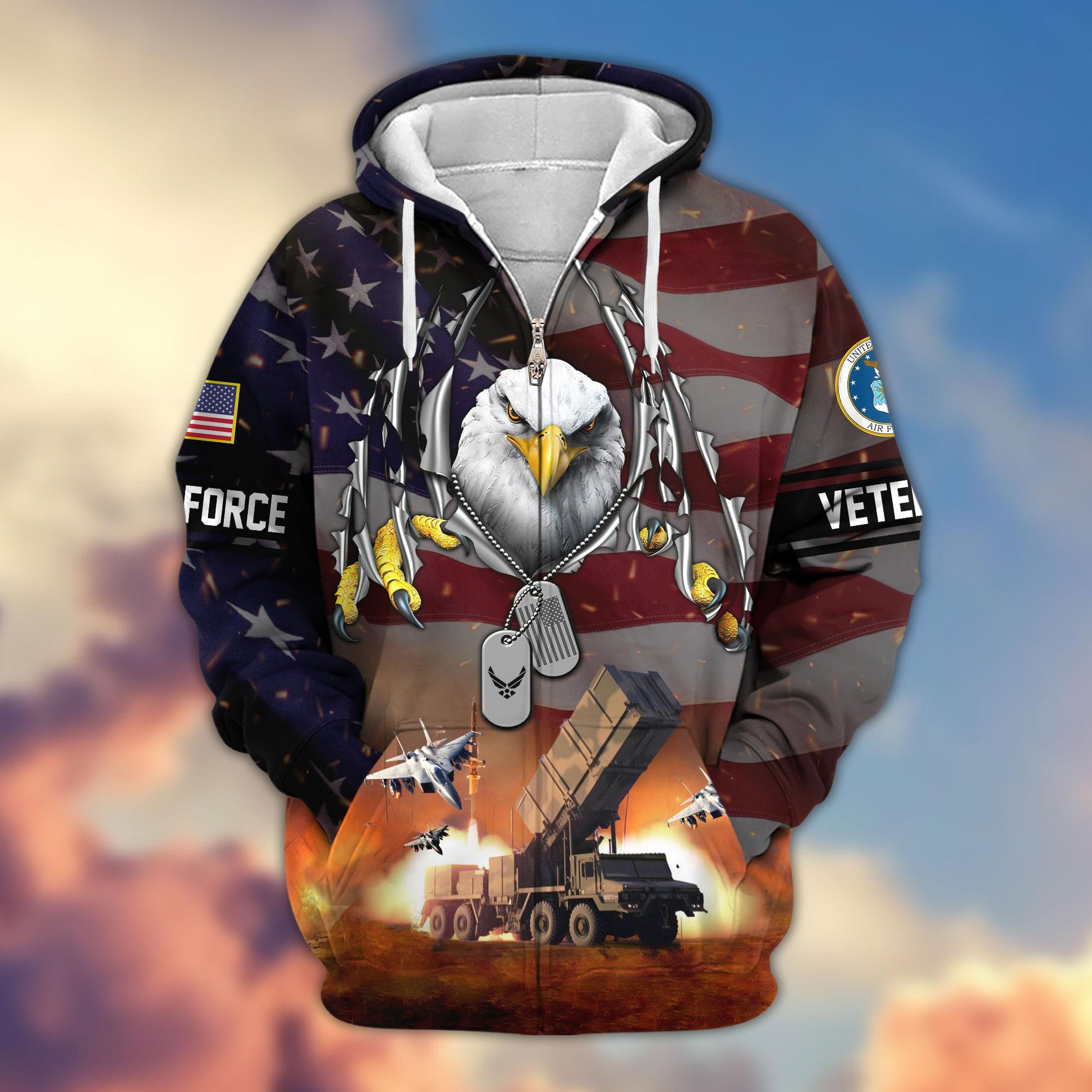 Premium US Veterans Zip Hoodie APHN280815, Gifts For Veterans Day, Gifts For US Veterans