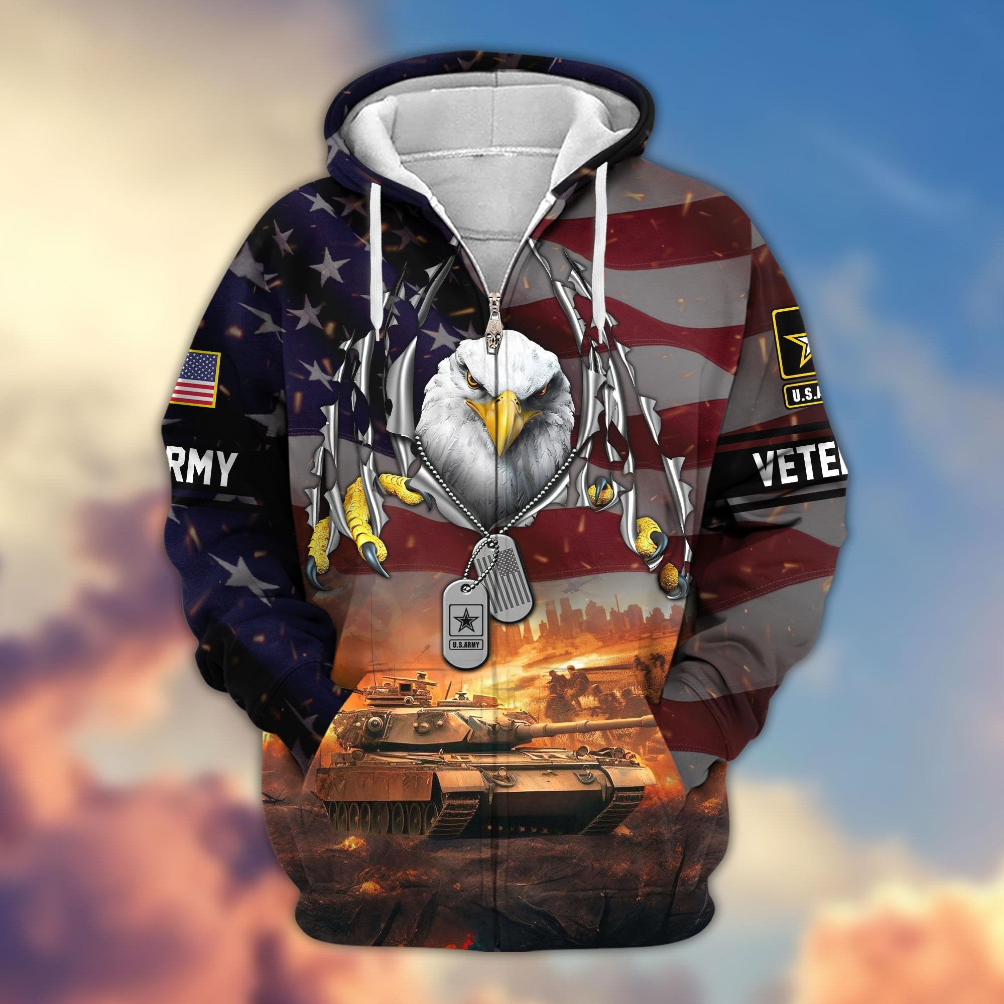 Premium US Veterans Zip Hoodie APHN280815, Gifts For Veterans Day, Gifts For US Veterans