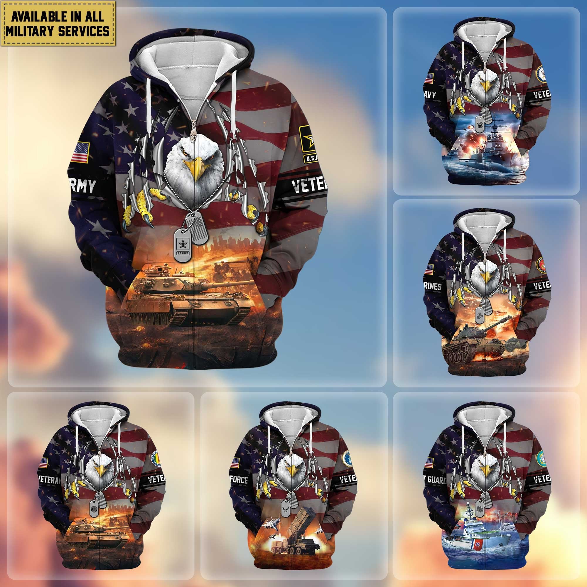 Premium US Veterans Zip Hoodie APHN280815, Gifts For Veterans Day, Gifts For US Veterans