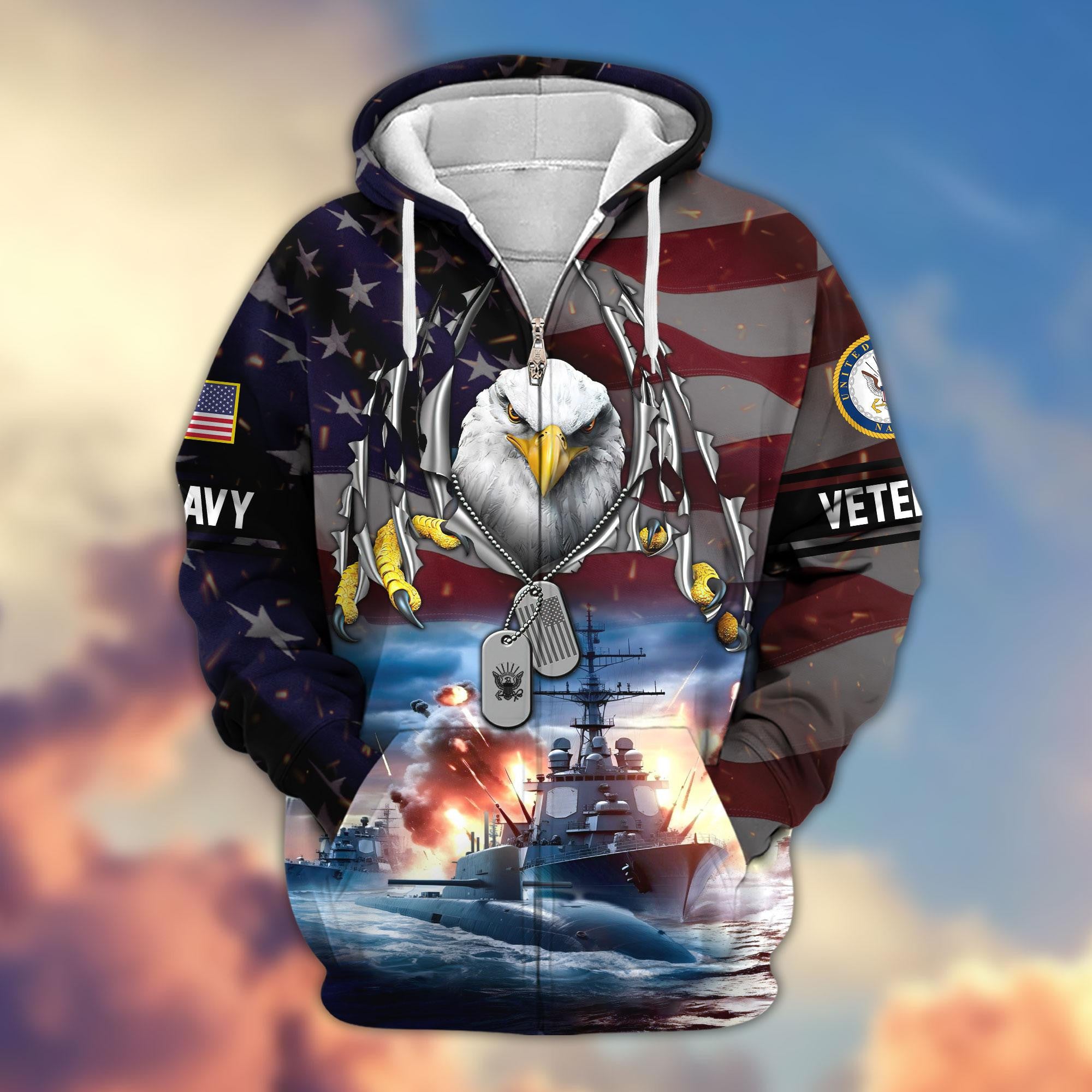 Premium US Veterans Zip Hoodie APHN280815, Gifts For Veterans Day, Gifts For US Veterans