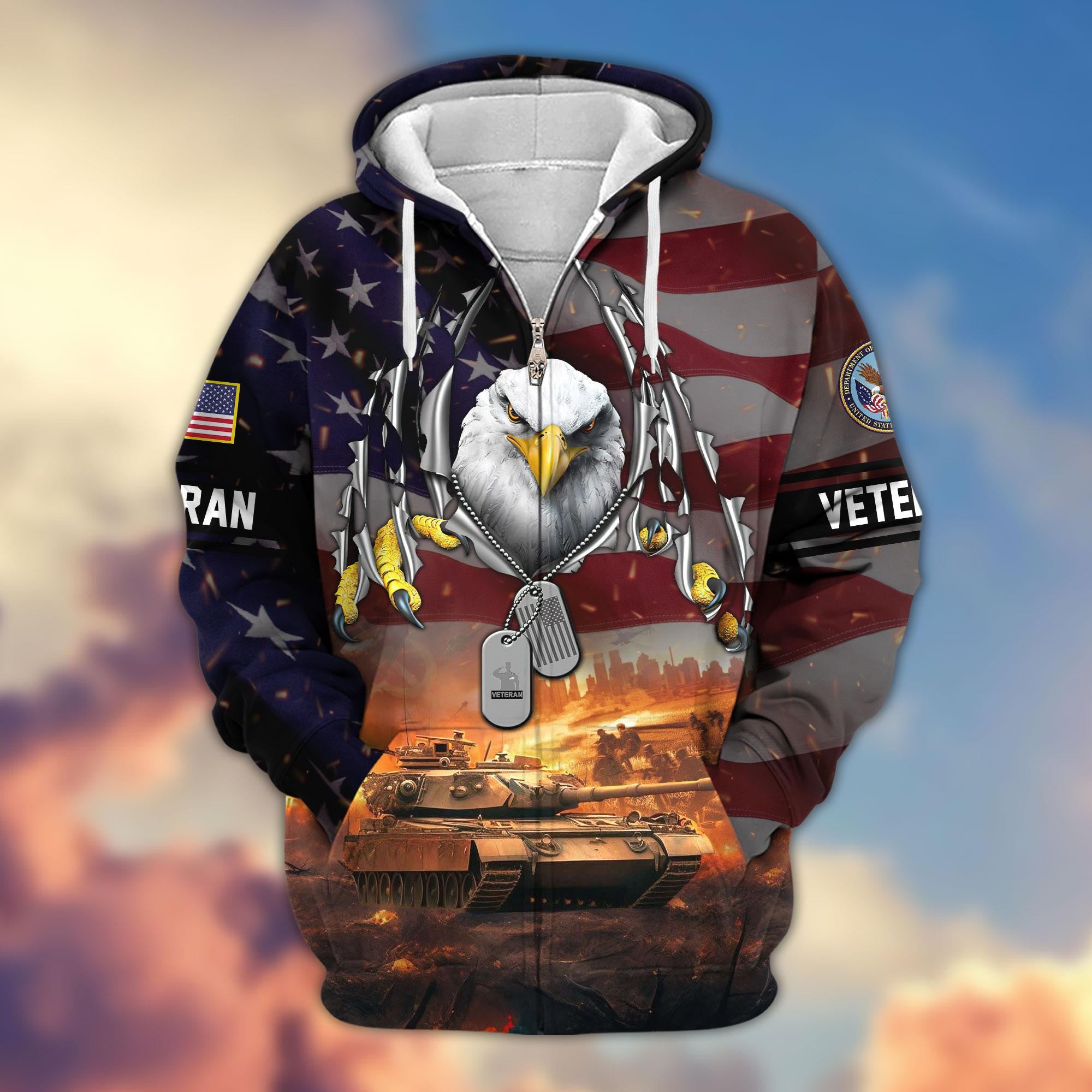 Premium US Veterans Zip Hoodie APHN280815, Gifts For Veterans Day, Gifts For US Veterans