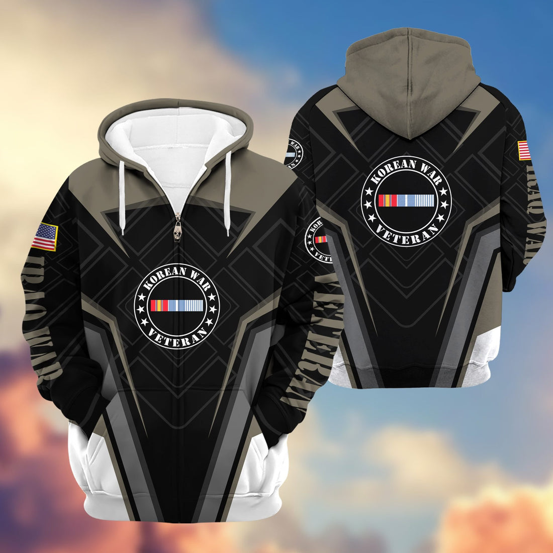 Premium Korean War Veteran Zip Hoodie VPVC603604, Gifts For US Veterans