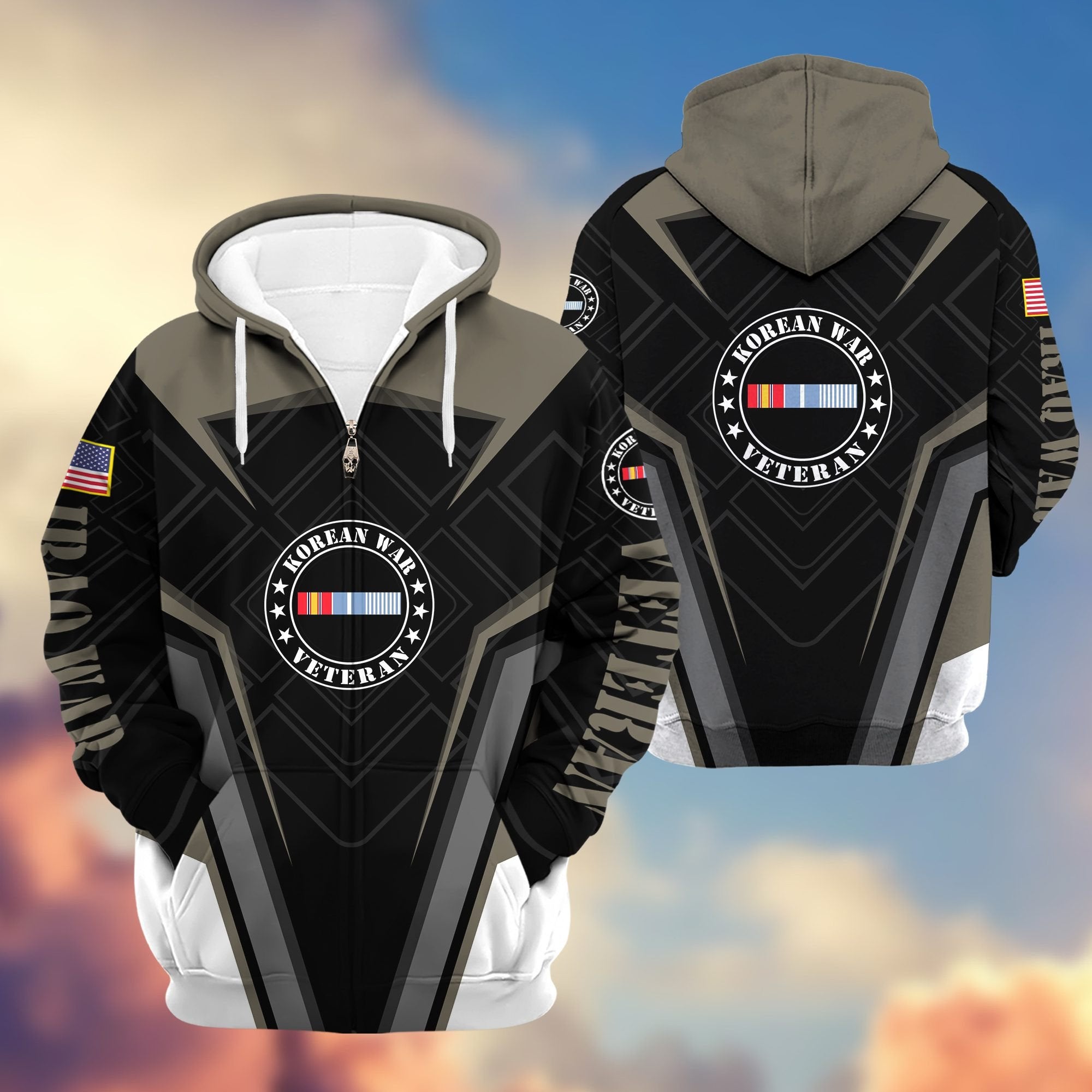 Premium Korean War Veteran Zip Hoodie VPVC603604, Gifts For US Veterans