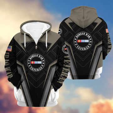 Premium Korean War Veteran Zip Hoodie VPVC603604, Gifts For US Veterans