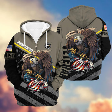 Premium Afghanistan Veteran Zip Hoodie VPVC603701, Gifts For US Veterans