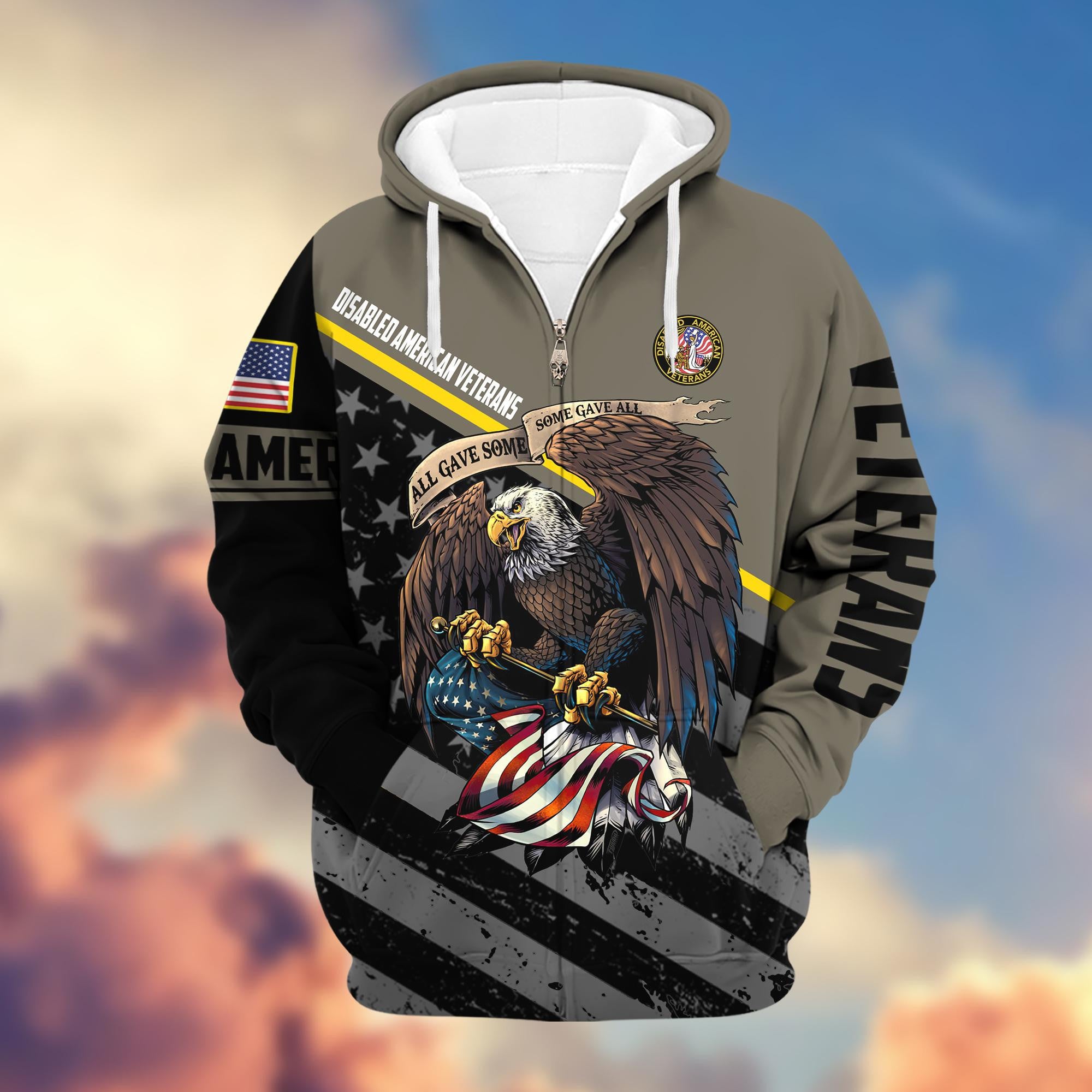 Premium Disabled American Veterans Zip Hoodie VPVC603702, Gifts For US Veterans