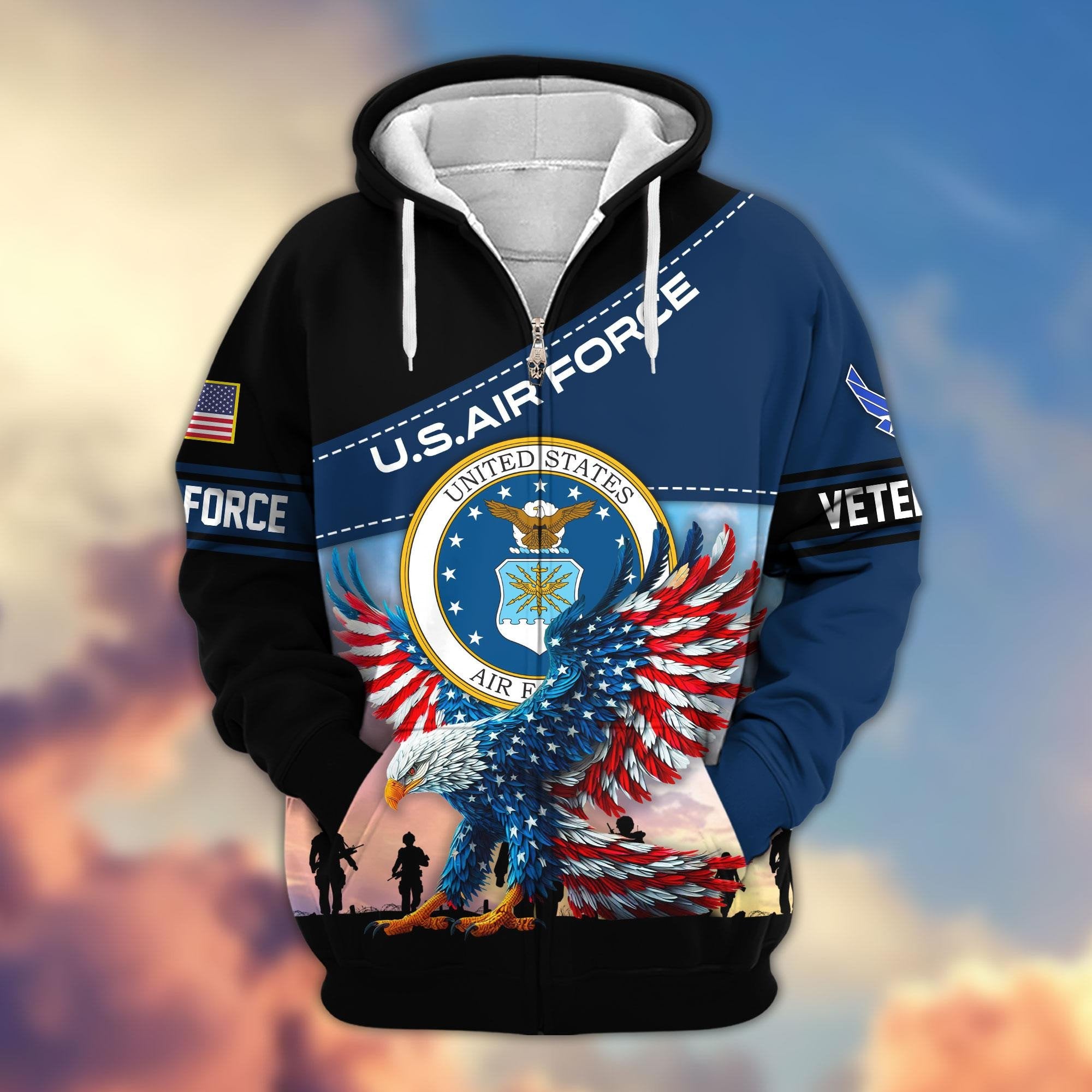 Premium US Veterans Zip Hoodie APHN220813, Gifts For Veterans Day, Gifts For US Veterans