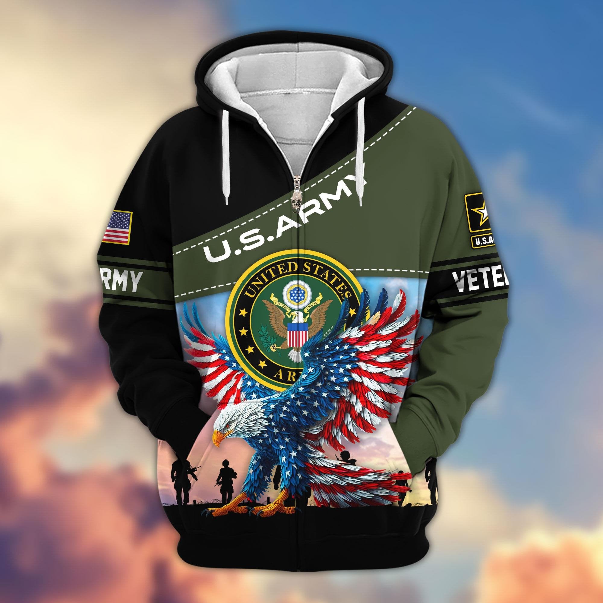 Premium US Veterans Zip Hoodie APHN220813, Gifts For Veterans Day, Gifts For US Veterans