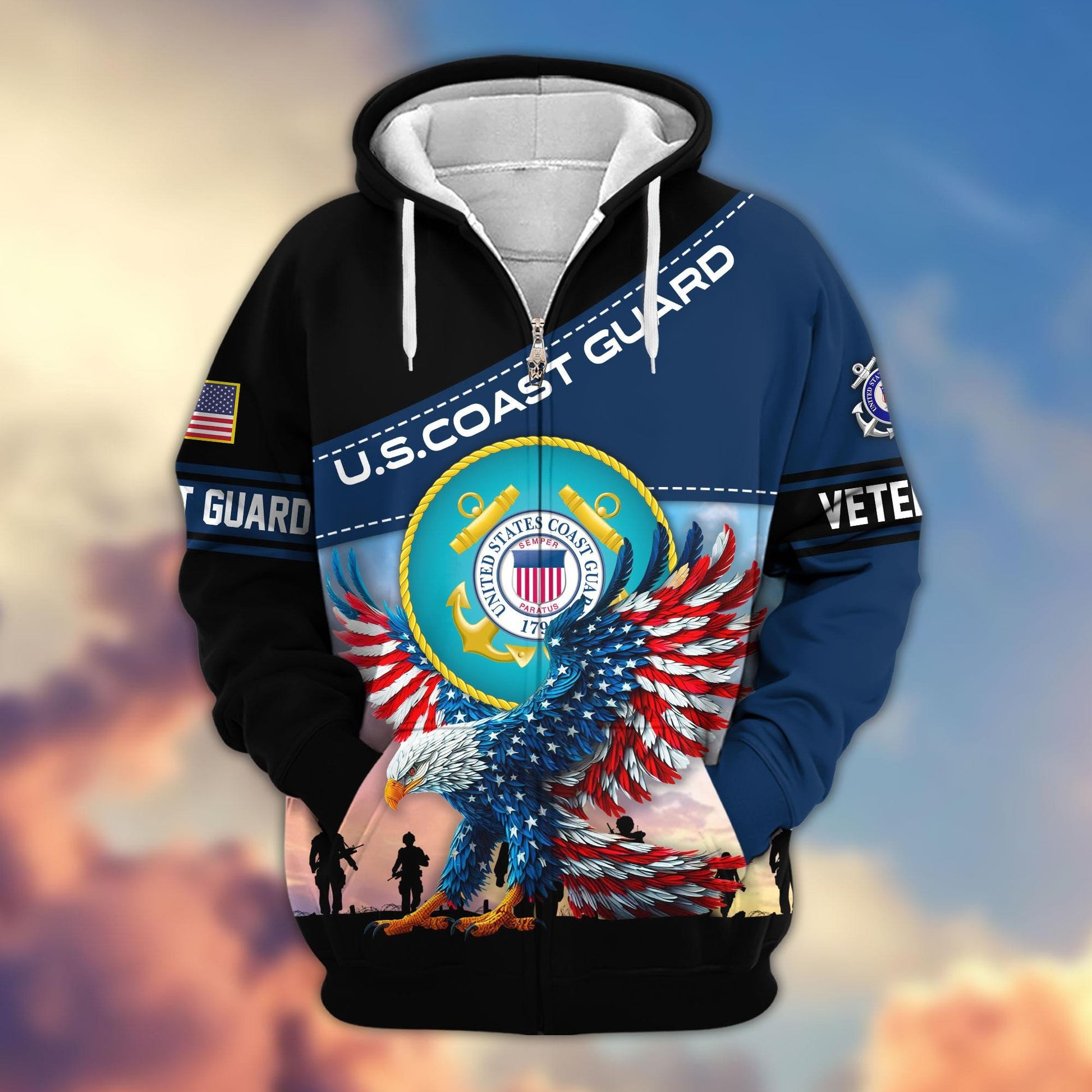 Premium US Veterans Zip Hoodie APHN220813, Gifts For Veterans Day, Gifts For US Veterans