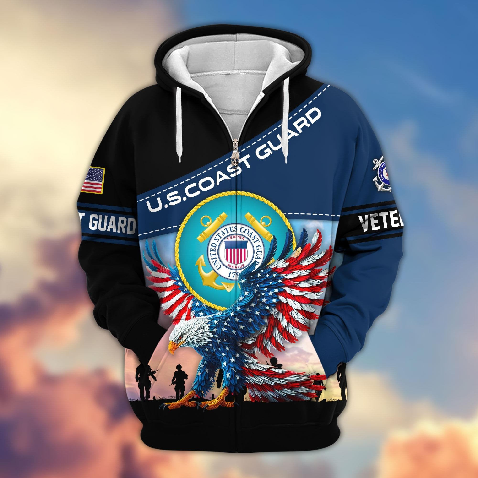 Premium US Veterans Zip Hoodie APHN220813, Gifts For Veterans Day, Gifts For US Veterans