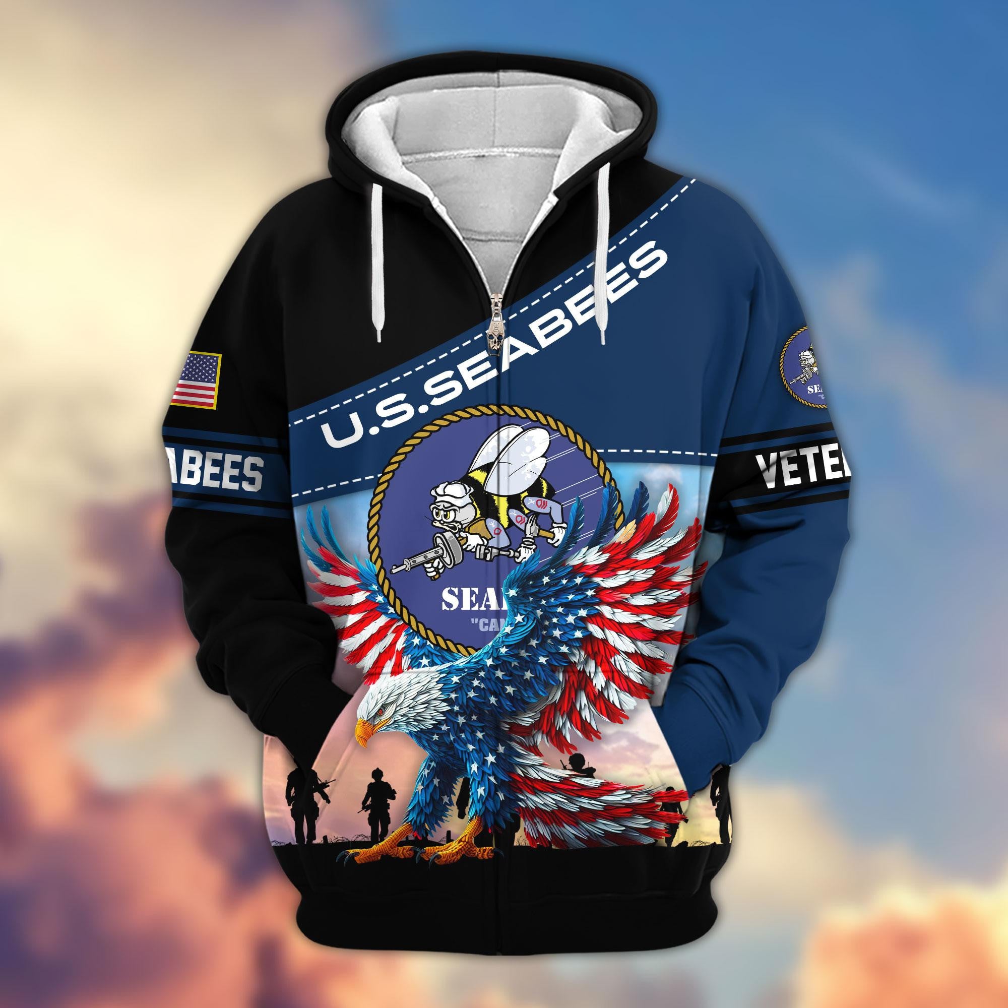 Premium US Veterans Zip Hoodie APHN220813, Gifts For Veterans Day, Gifts For US Veterans