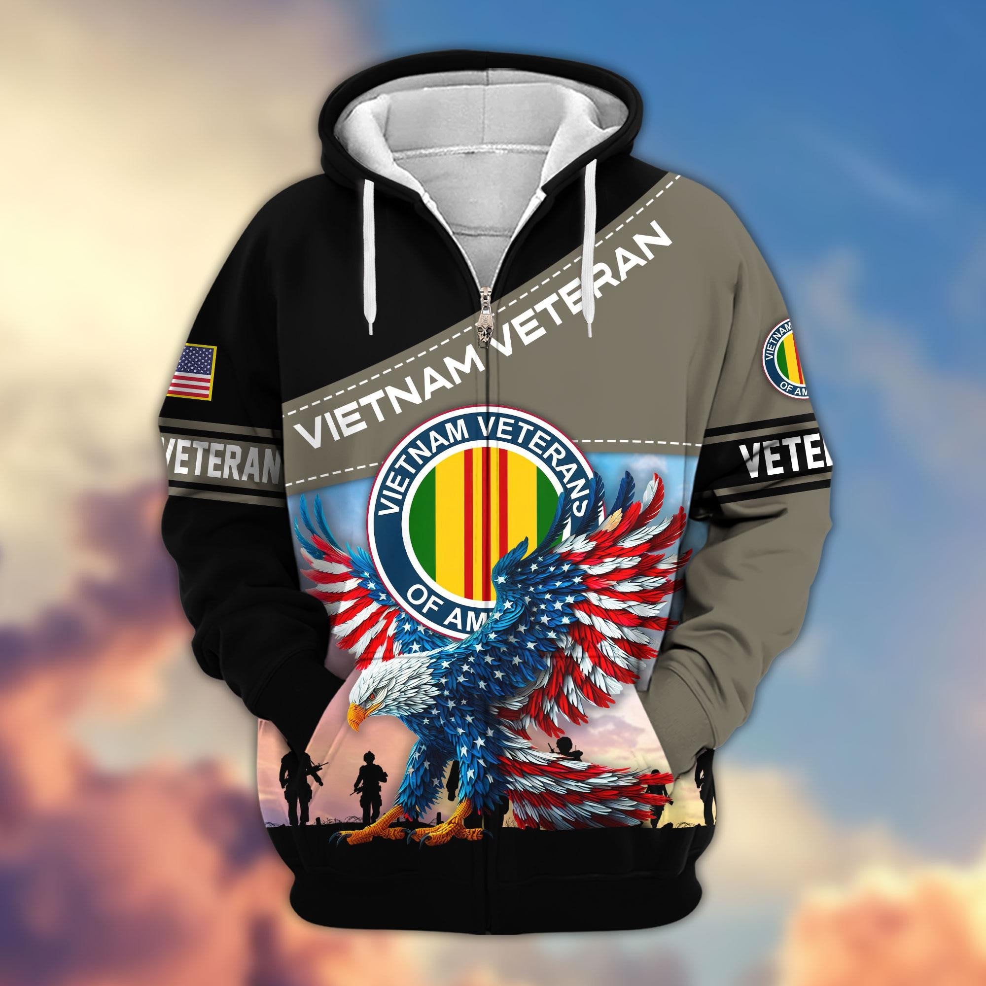 Premium US Veterans Zip Hoodie APHN220813, Gifts For Veterans Day, Gifts For US Veterans
