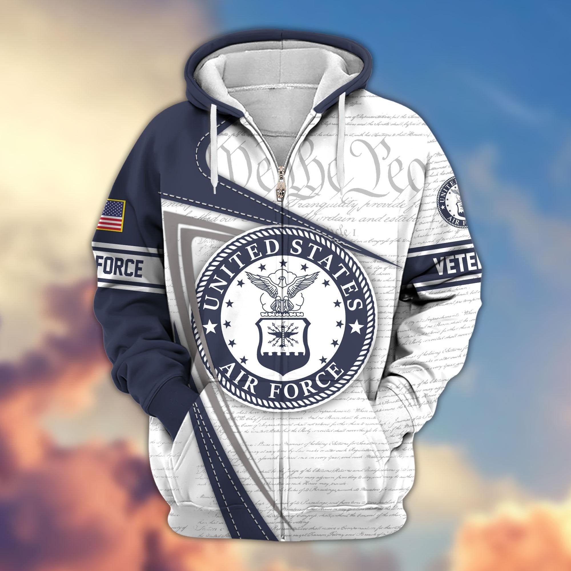 Premium US Veterans Zip Hoodie APHN050911, Gifts For US Veterans, Gifts For Veterans Day, Gifts For Father's Day