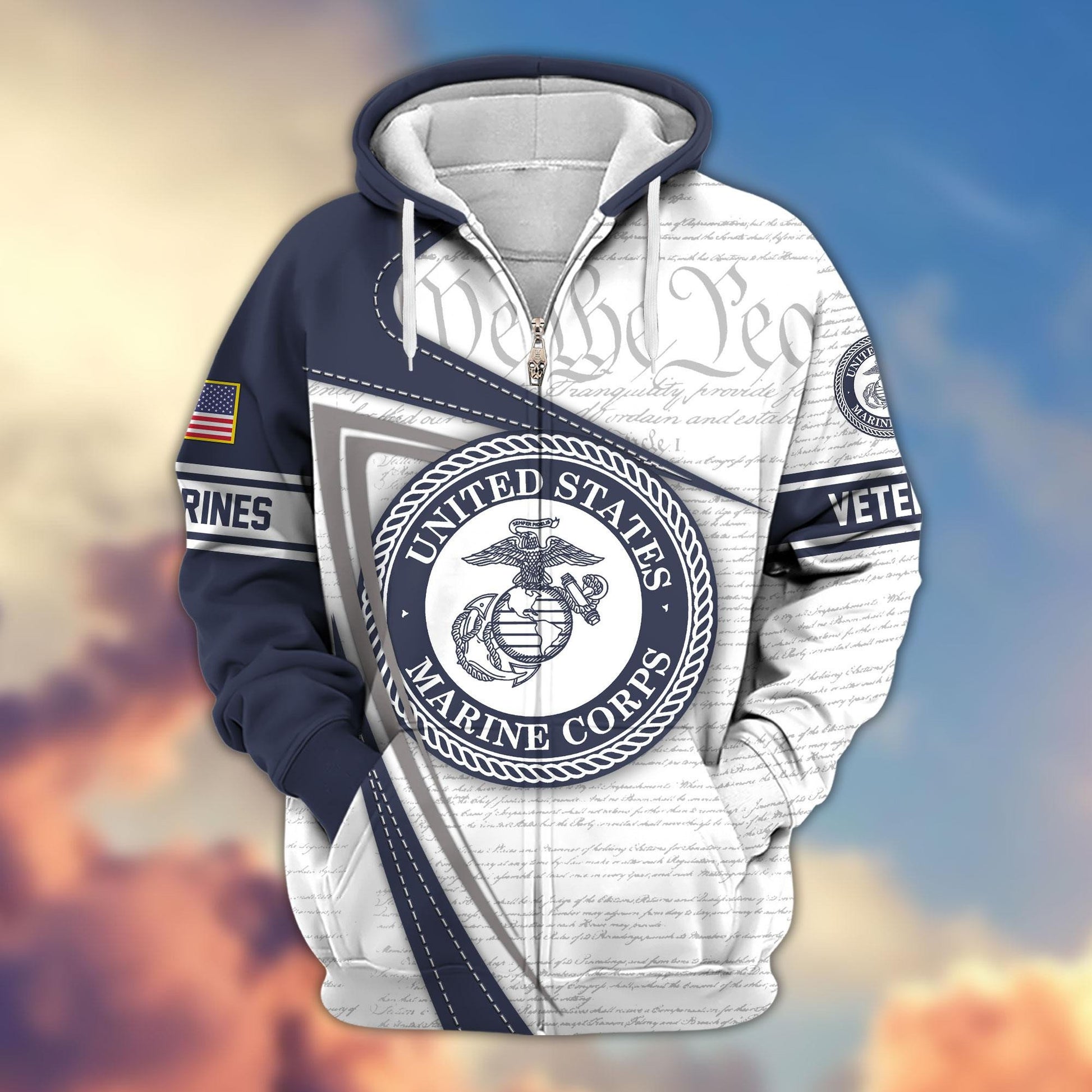 Premium US Veterans Zip Hoodie APHN050911, Gifts For US Veterans, Gifts For Veterans Day, Gifts For Father's Day