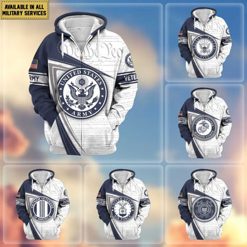 Premium US Veterans Zip Hoodie APHN050911, Gifts For US Veterans, Gifts For Veterans Day, Gifts For Father's Day